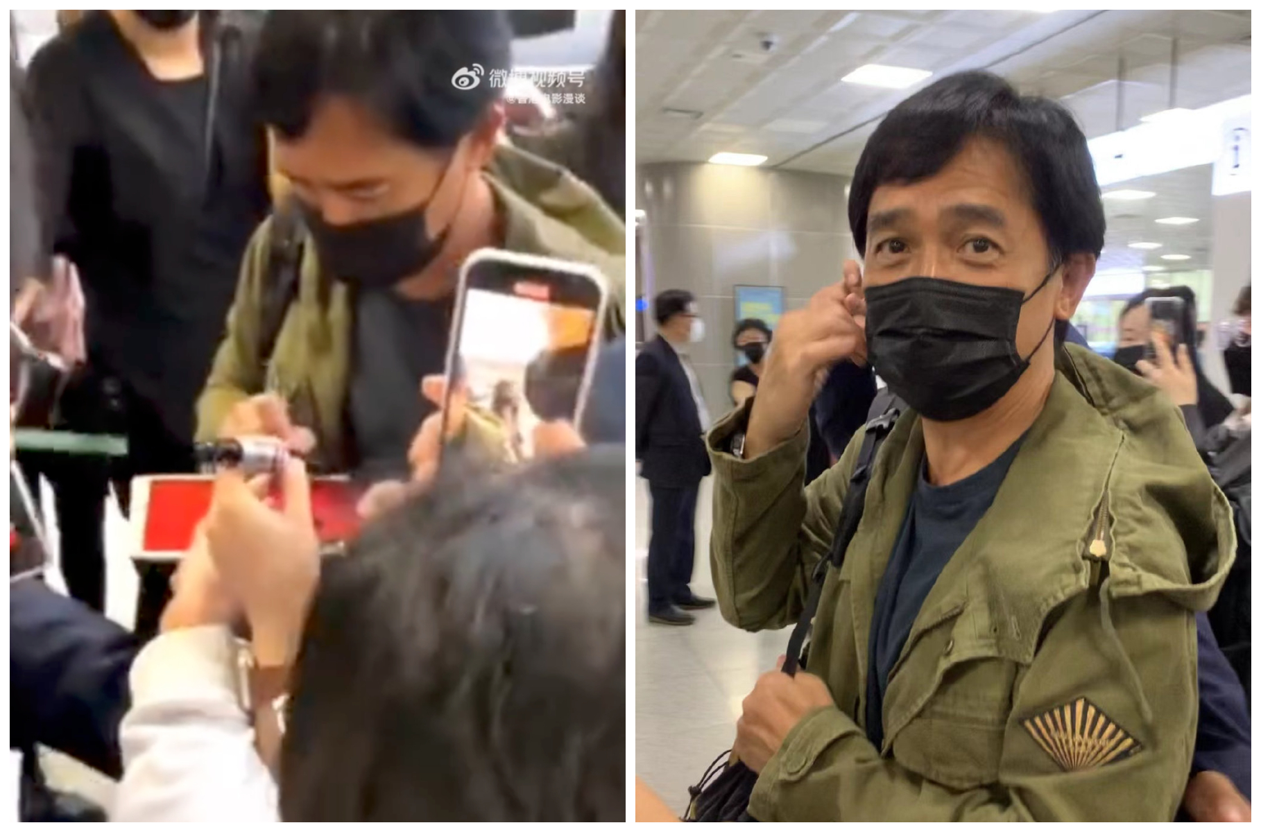 梁朝偉到釜山吸引大批粉絲。（翻攝香港電影吧微博）