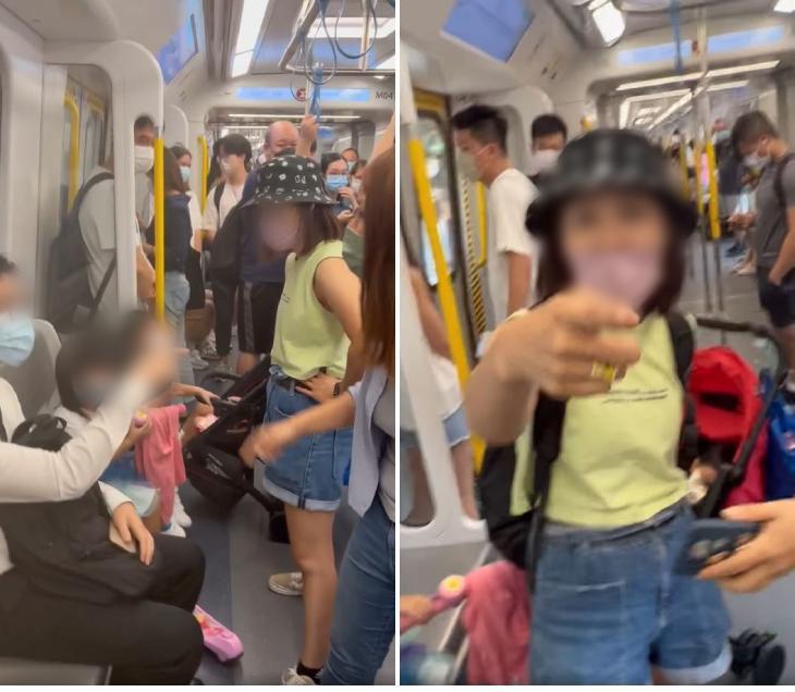 台灣媽媽在港鐵因為「博愛座」議題與港人引爆激烈衝突。(翻攝臉書)