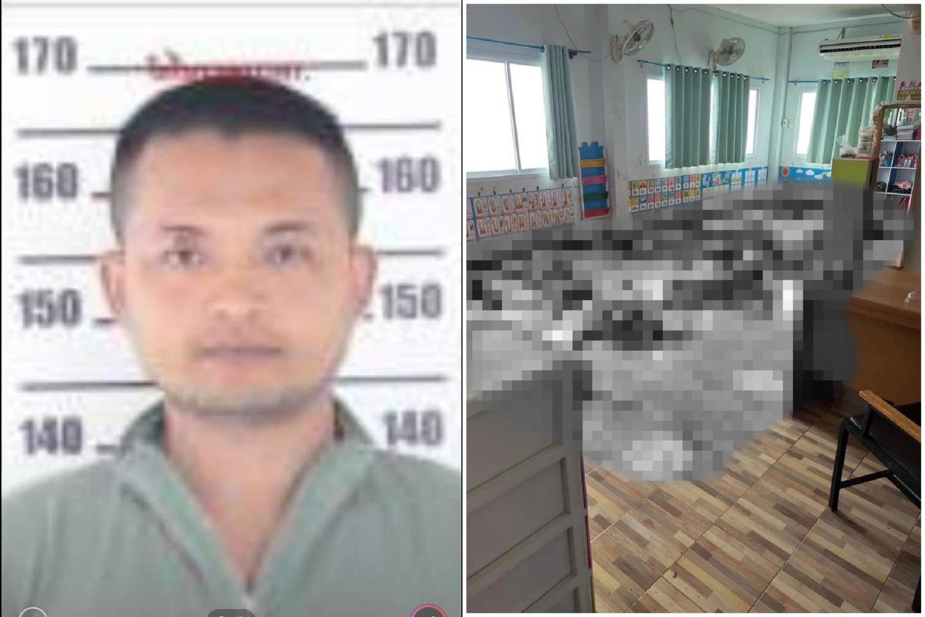 夭壽凶嫌不只殘殺幼童,槍斃妻兒後自盡!釀40死傷急求民眾捐血。(翻自《Khaosod》)