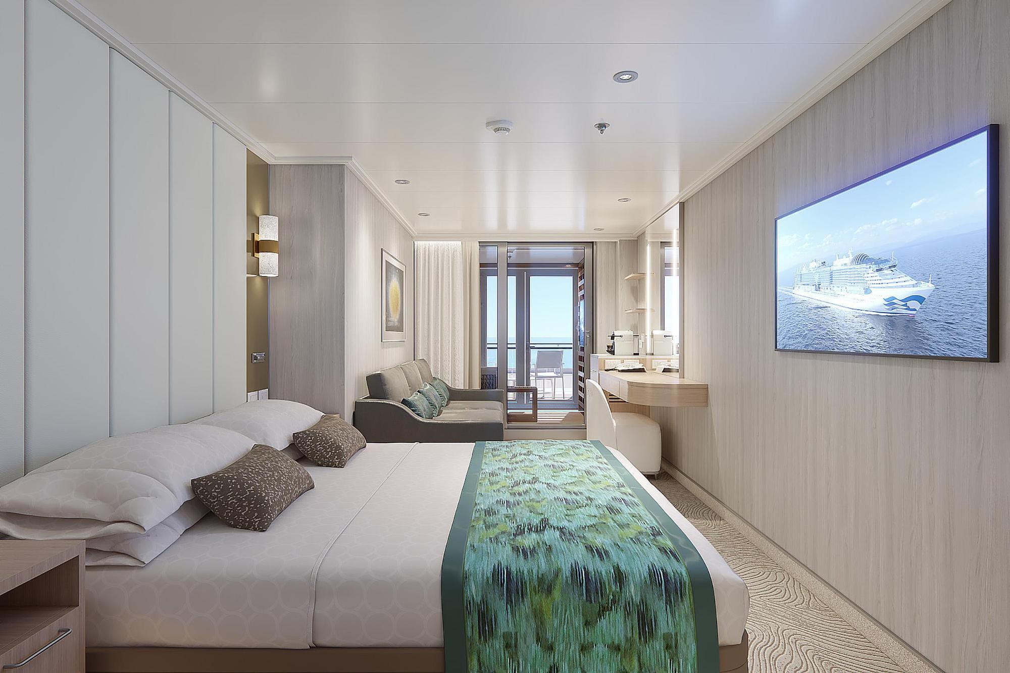公主遊輪首次推出私藏系列(Reserve Collection)小屋迷你套房艙(Cabana Mini Suite)。(公主遊輪提供)