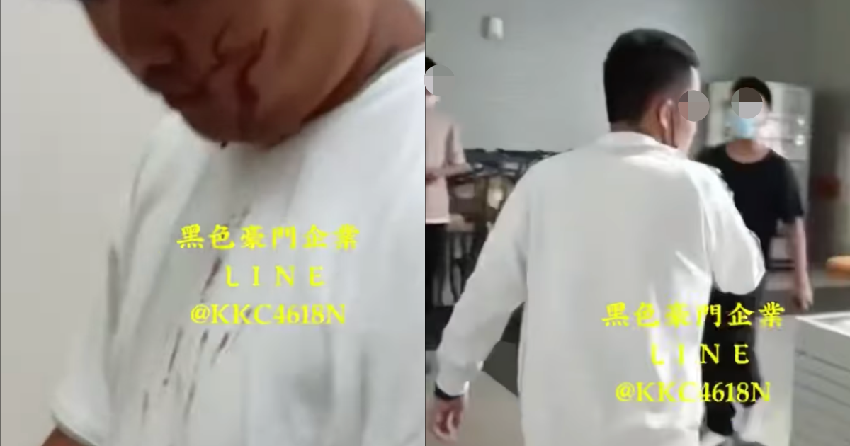 黑衣男拿美工刀反擊，劃傷其中1人的臉，其他人見狀嚇壞狂逃。（翻攝自臉書）