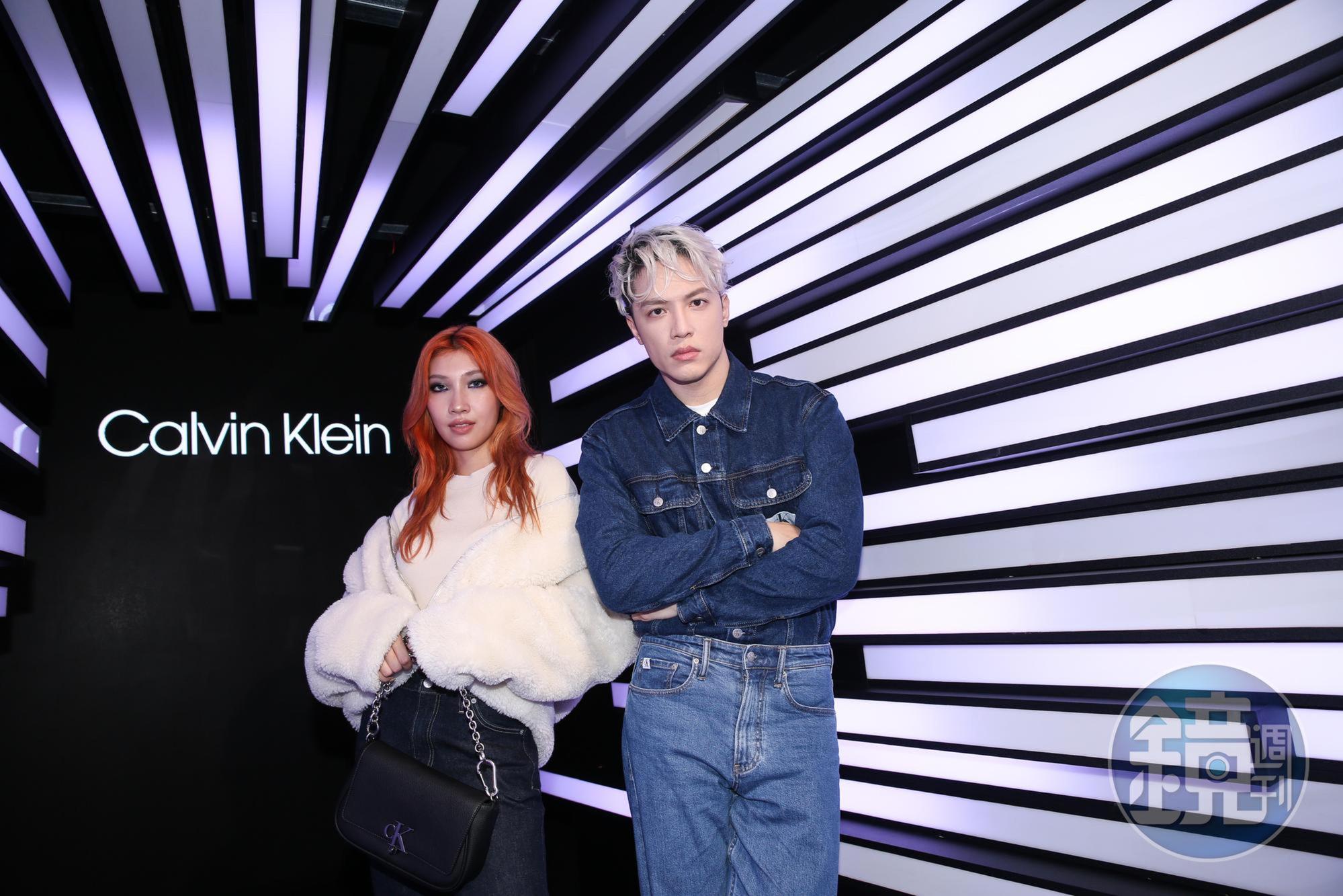 J.Sheon(右)、Karencici(左)現身Calvin Klein期間限定丹寧快閃店開幕。