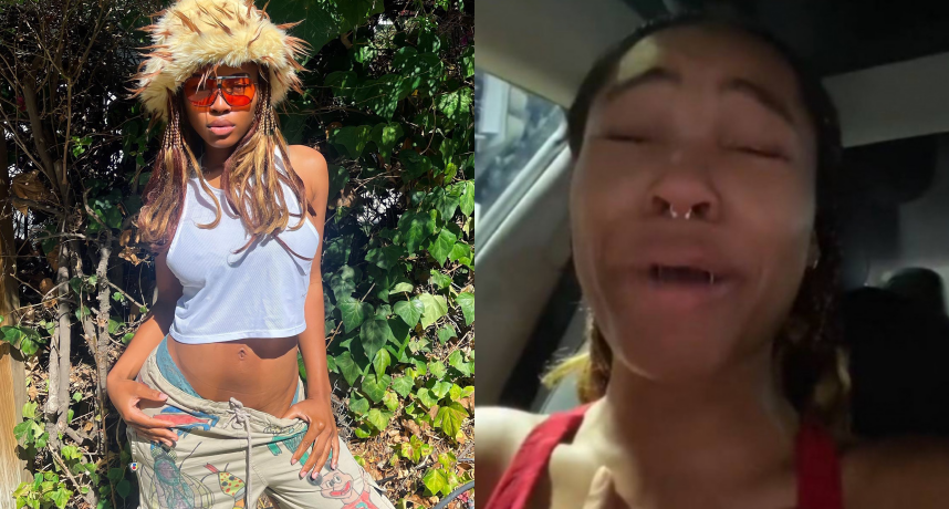 美國網紅「queen quen」誤刷百萬沙發，崩潰在車上大哭希望網友抖內幫助她。（翻攝推特）