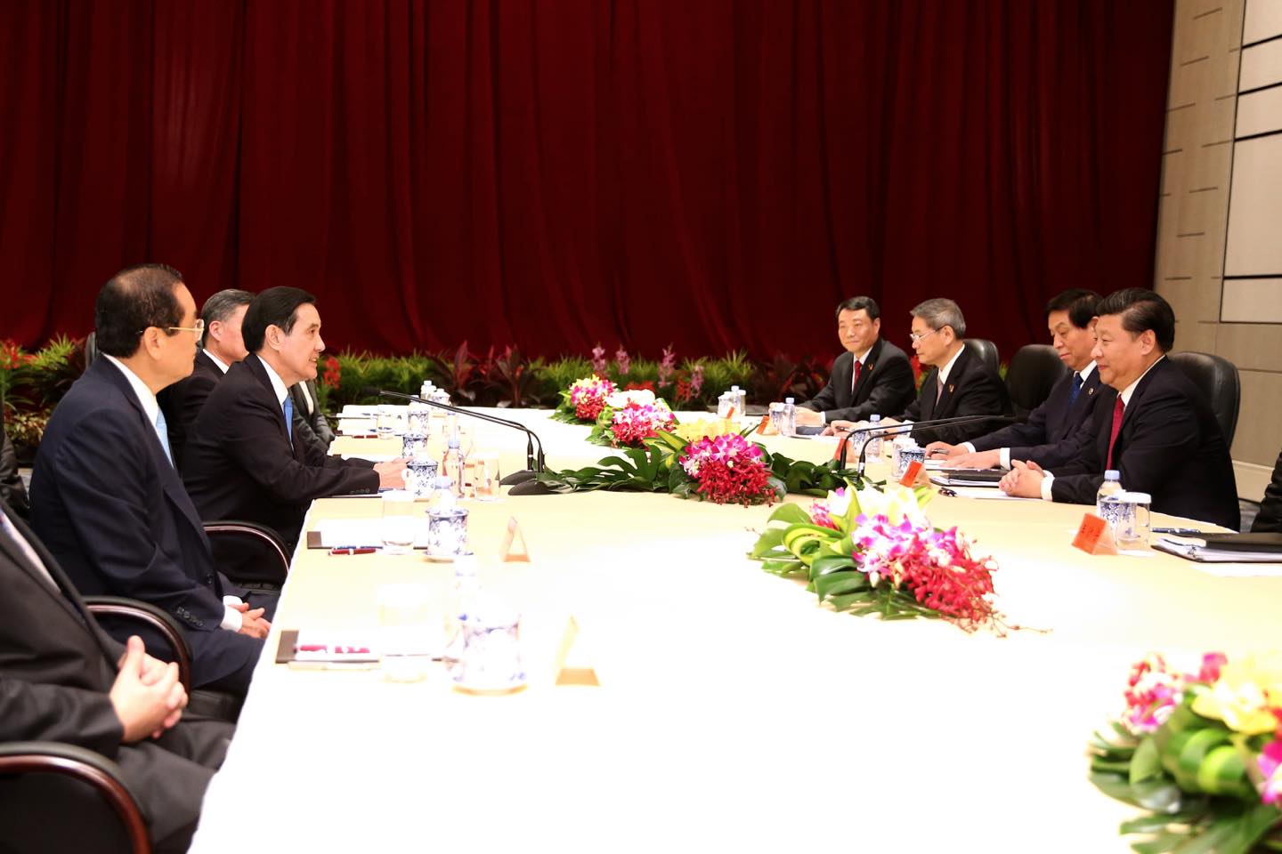 馬英九談及馬習會，聲稱國民黨執政時期，中共不曾派戰機騷擾台灣。（翻攝自馬英九臉書）