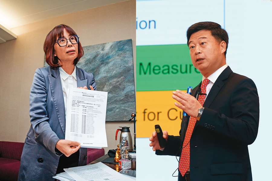 詹富蕙（左）痛批郭沛恩（右）沒誠意解決中研院侵權爭議，更在開庭前派人轉述希望撤銷訴訟。 郭沛恩是中研院生醫所第一位外籍所長，如今卻陷入違反專利授權疑雲。