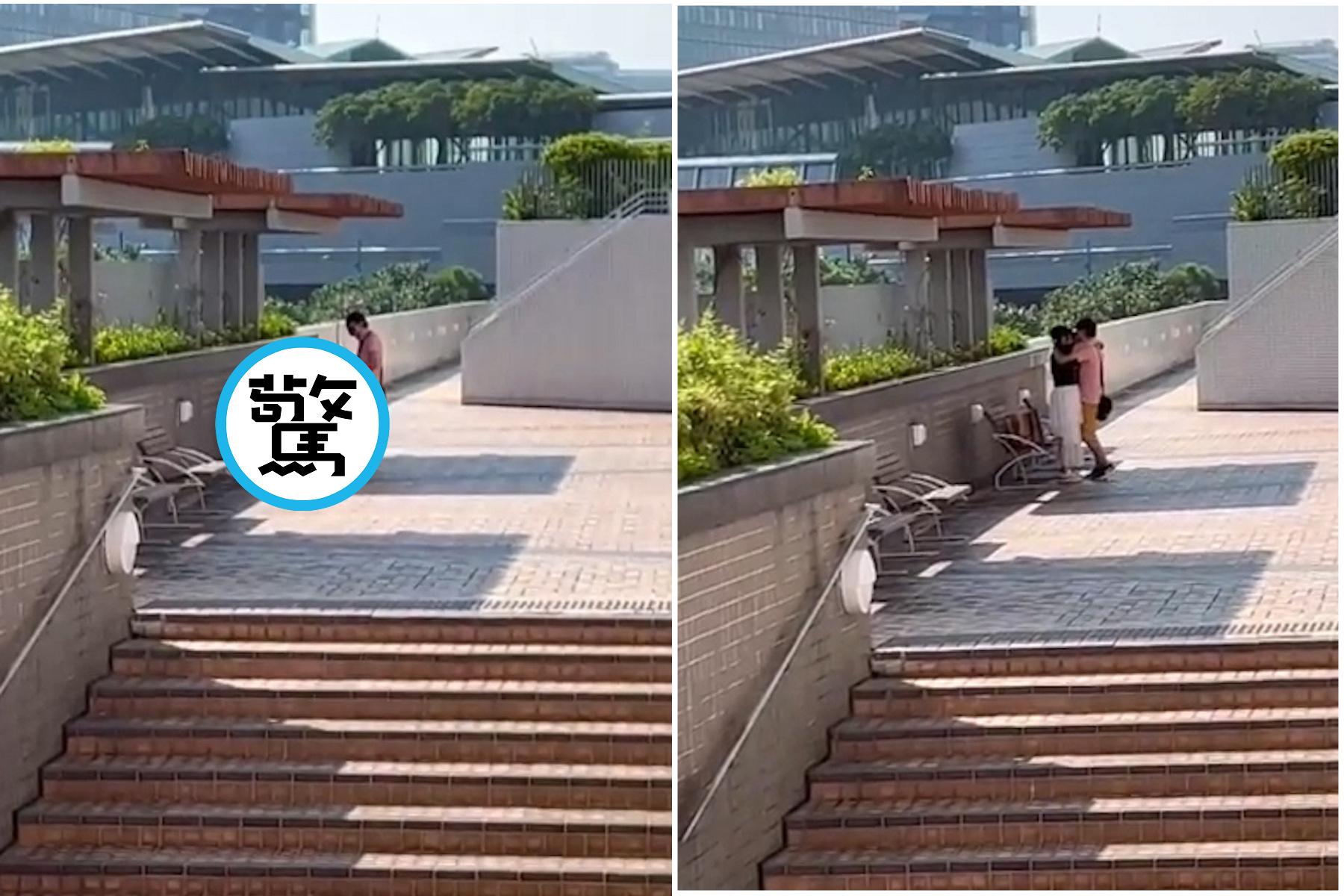 情侶當街活春宮，不畏圍觀還看鏡頭！鄉民嗨喊「喔買尬」。（翻自《黑料不打烊》）