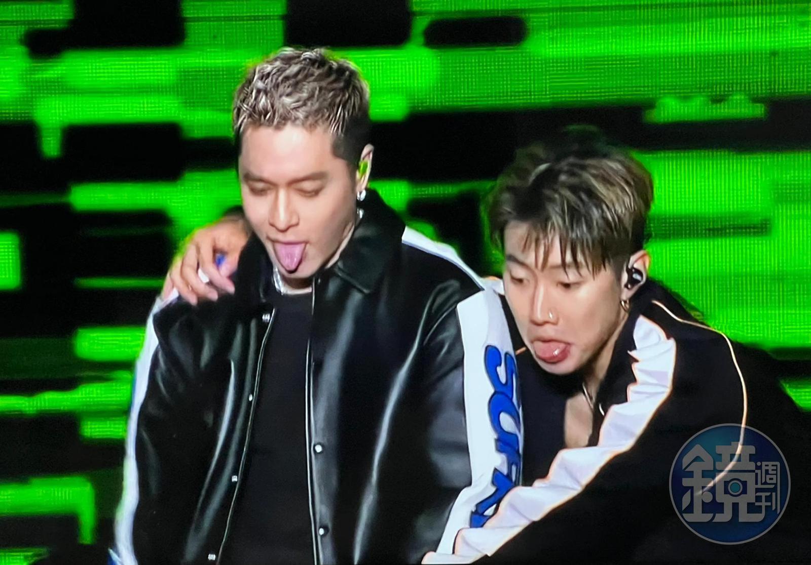 周湯豪（左）意外現身Jay Park（右）舞台，兩人竟是認識14年的朋友。（讀者提供）