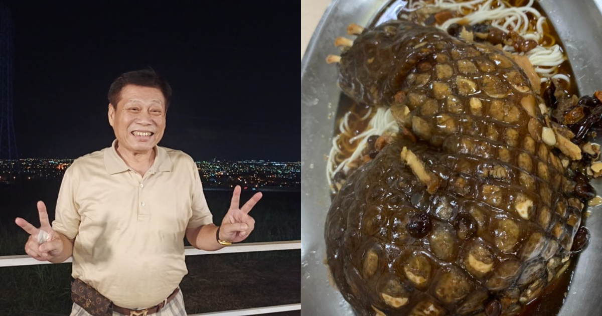 法醫高大成把鱷魚掌端上桌，讓網友嚇壞。（翻攝自高大成臉書）