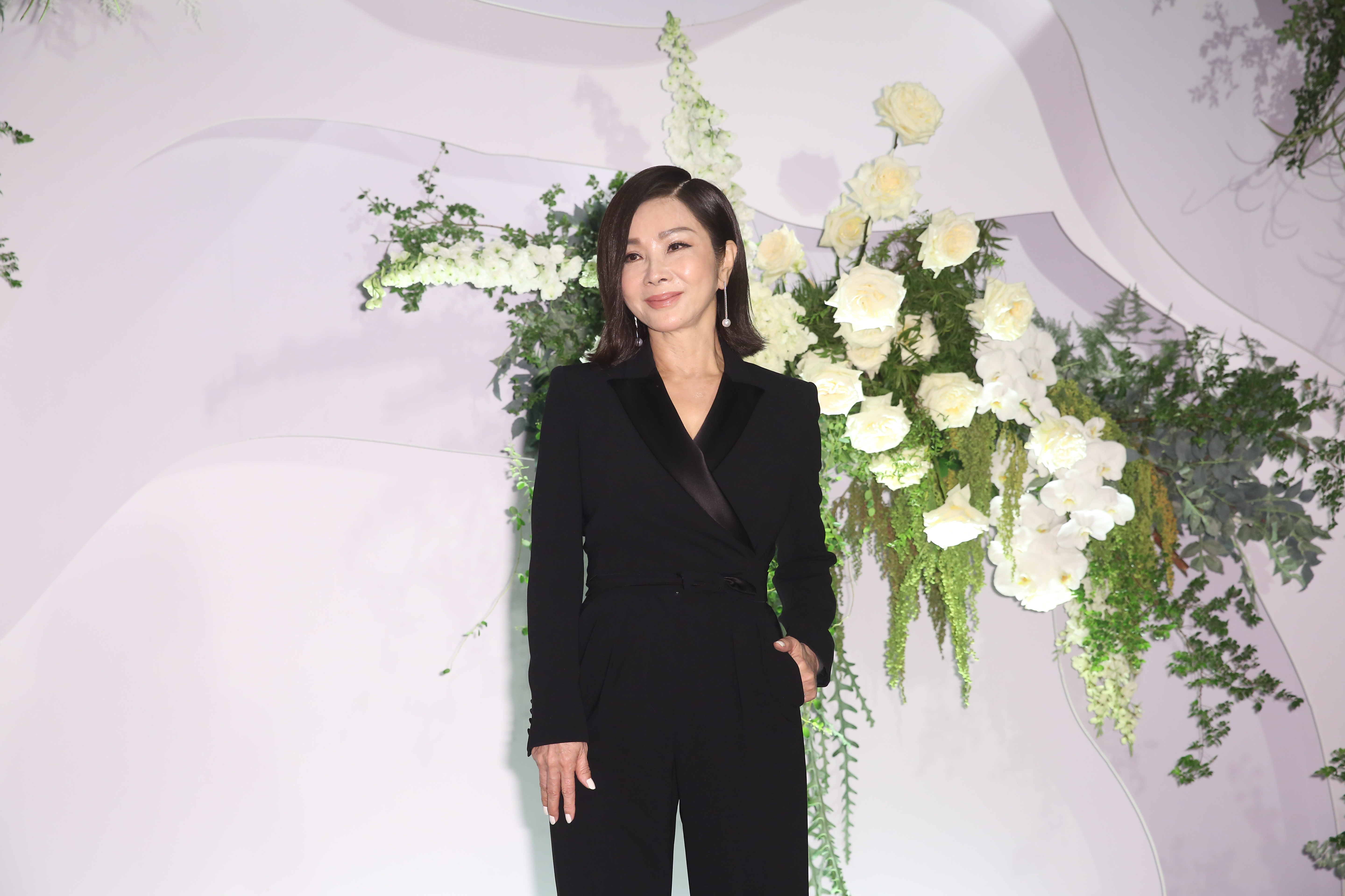 陳美鳳在香蜜拉婚宴上台致詞。