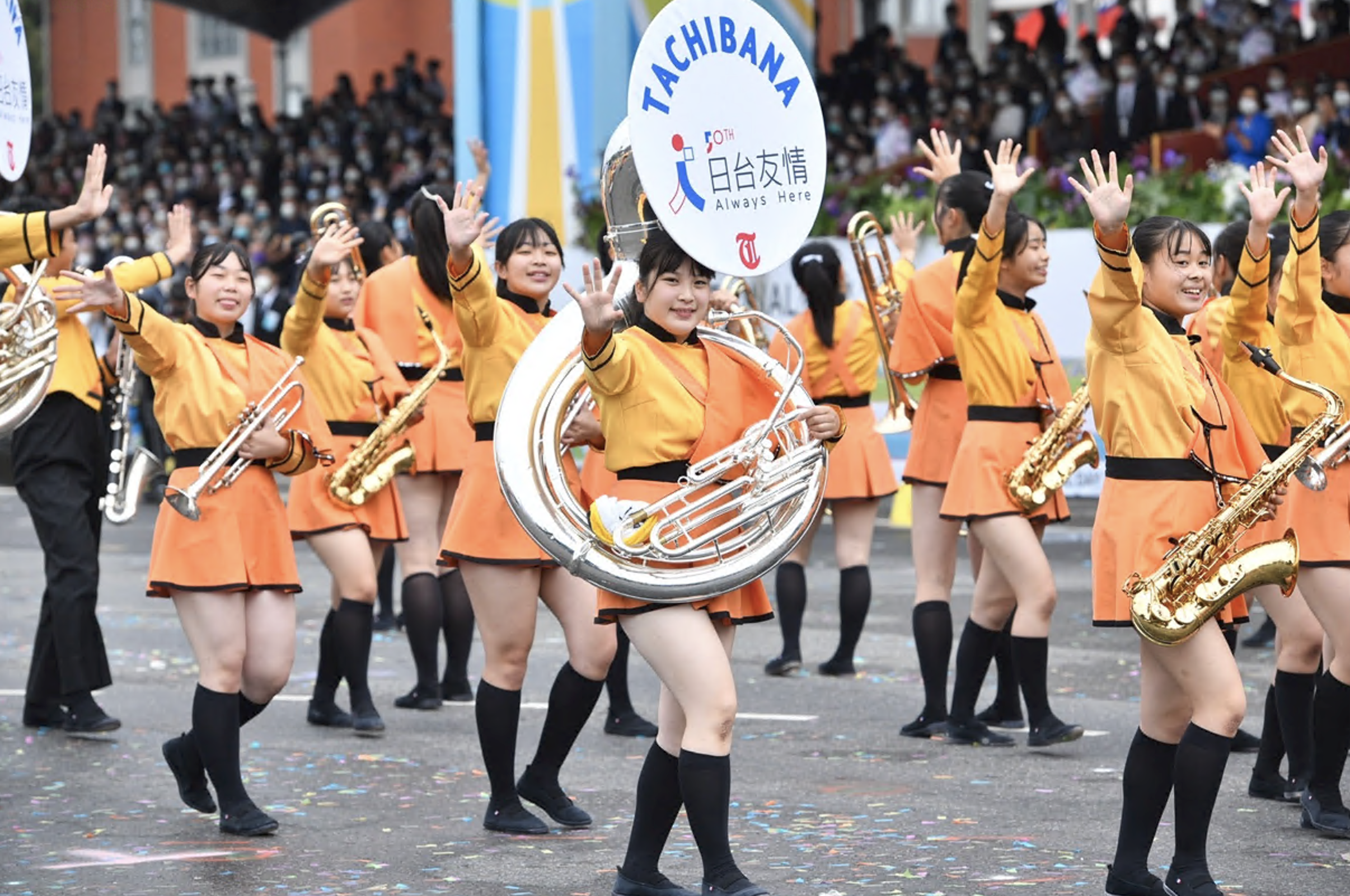 京都橘高校首度來台國慶演出，掀起關注與討論。（本刊資料照）