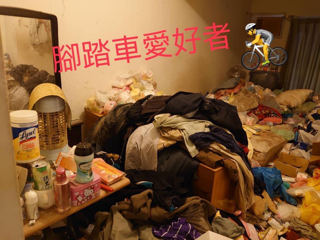 不僅如此,還有另一名房客是「腳踏車愛好者」,同樣不愛惜房間。(翻攝爆廢公社)