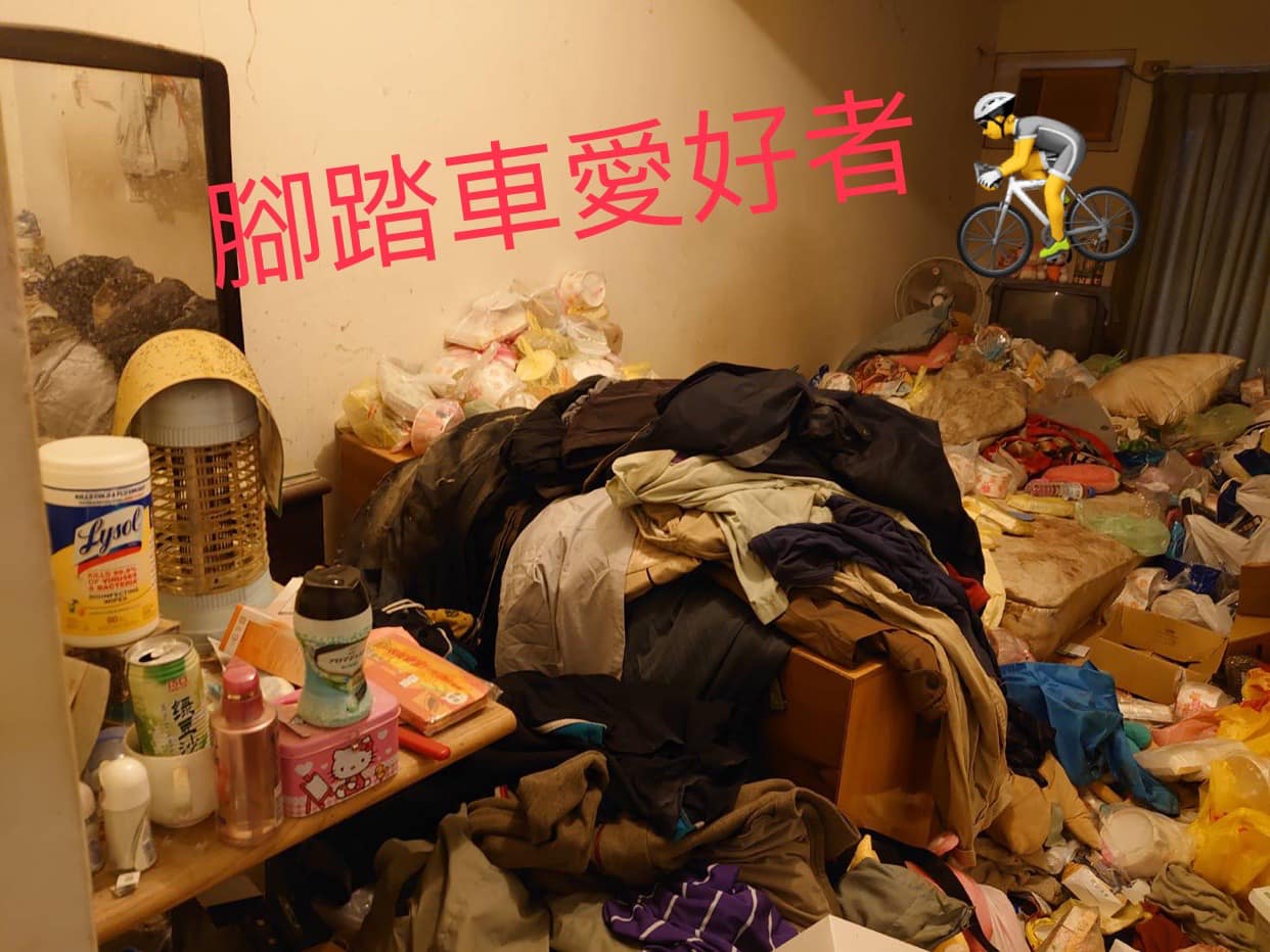 不僅如此,還有另一名房客是「腳踏車愛好者」,同樣不愛惜房間。(翻攝爆廢公社)