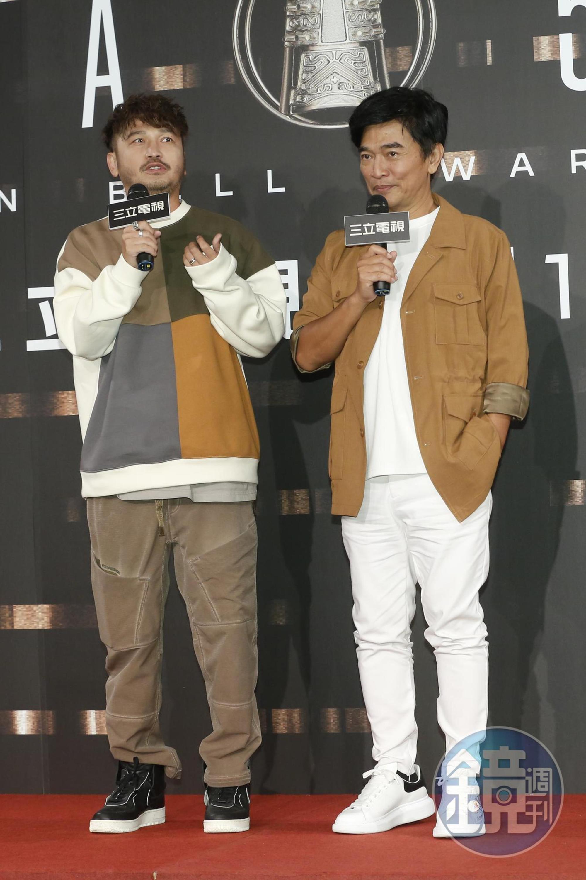 KID（左）、吳宗憲今出席三立金鐘分享會。
