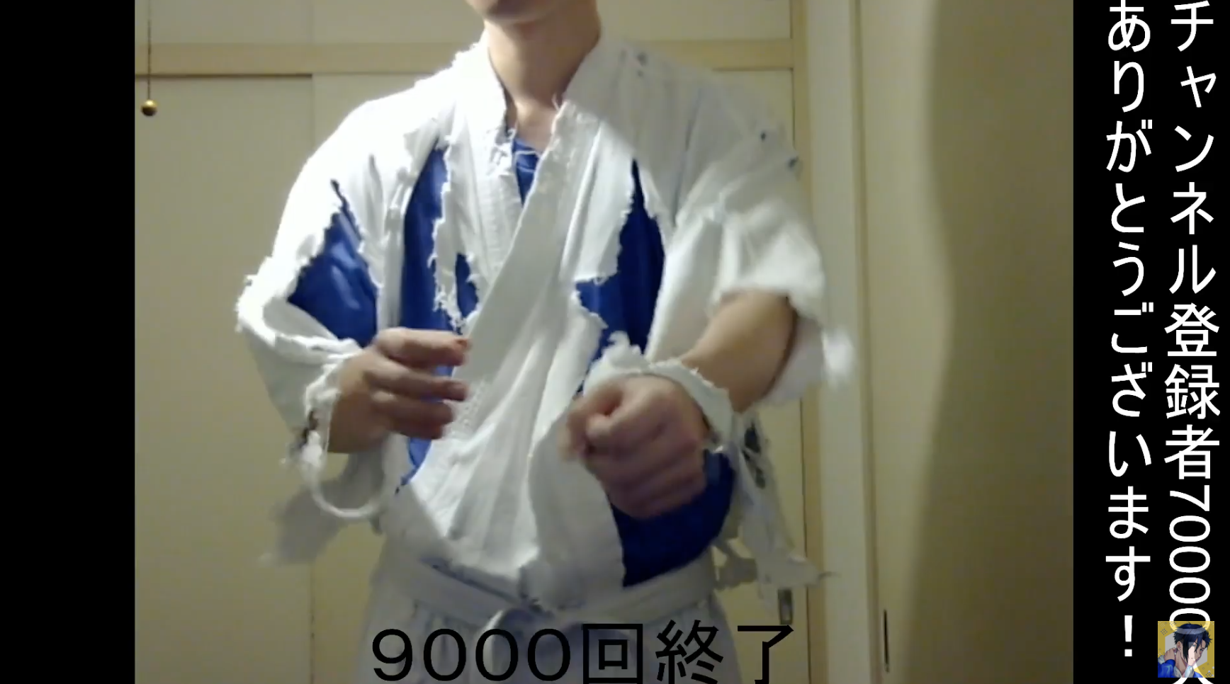 一名《獵人》鐵粉「樽江突撃」自2020年開始發起挑戰，每天揮一千拳直到獵人復刊。（翻攝樽江突撃Youtube）