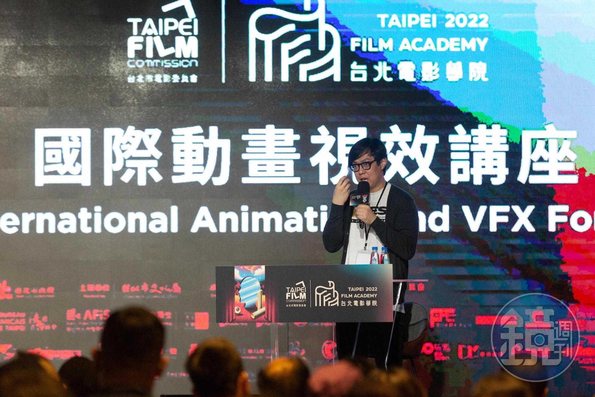馬萬鈞日前回台與業界人士分享臉部捕捉技術的演進與製作過程。(記者陳仁萱攝影)