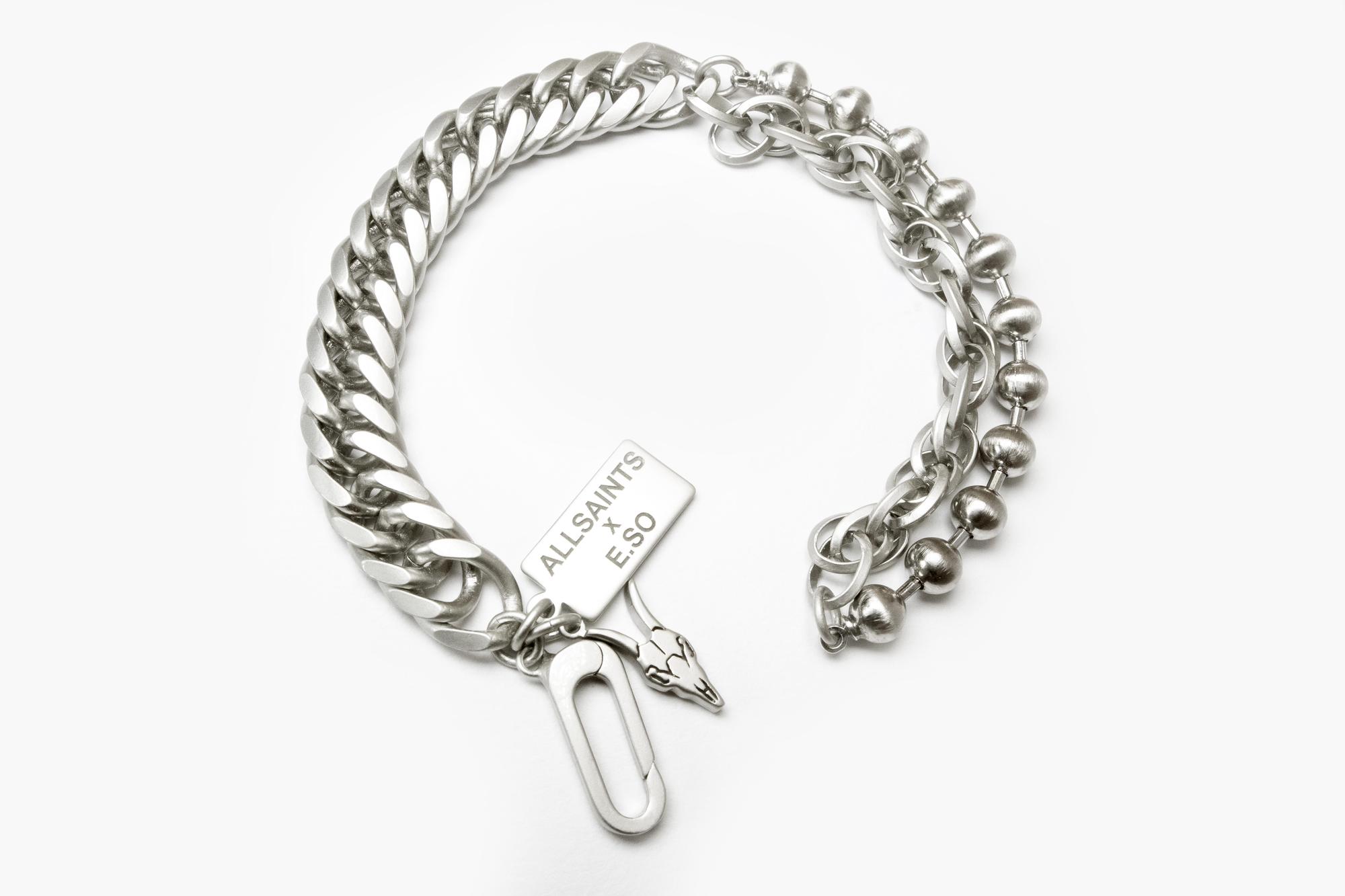 AllSaints x E.So聯名Chain系列環扣手鍊，NT$6,600。（AllSaints提供）