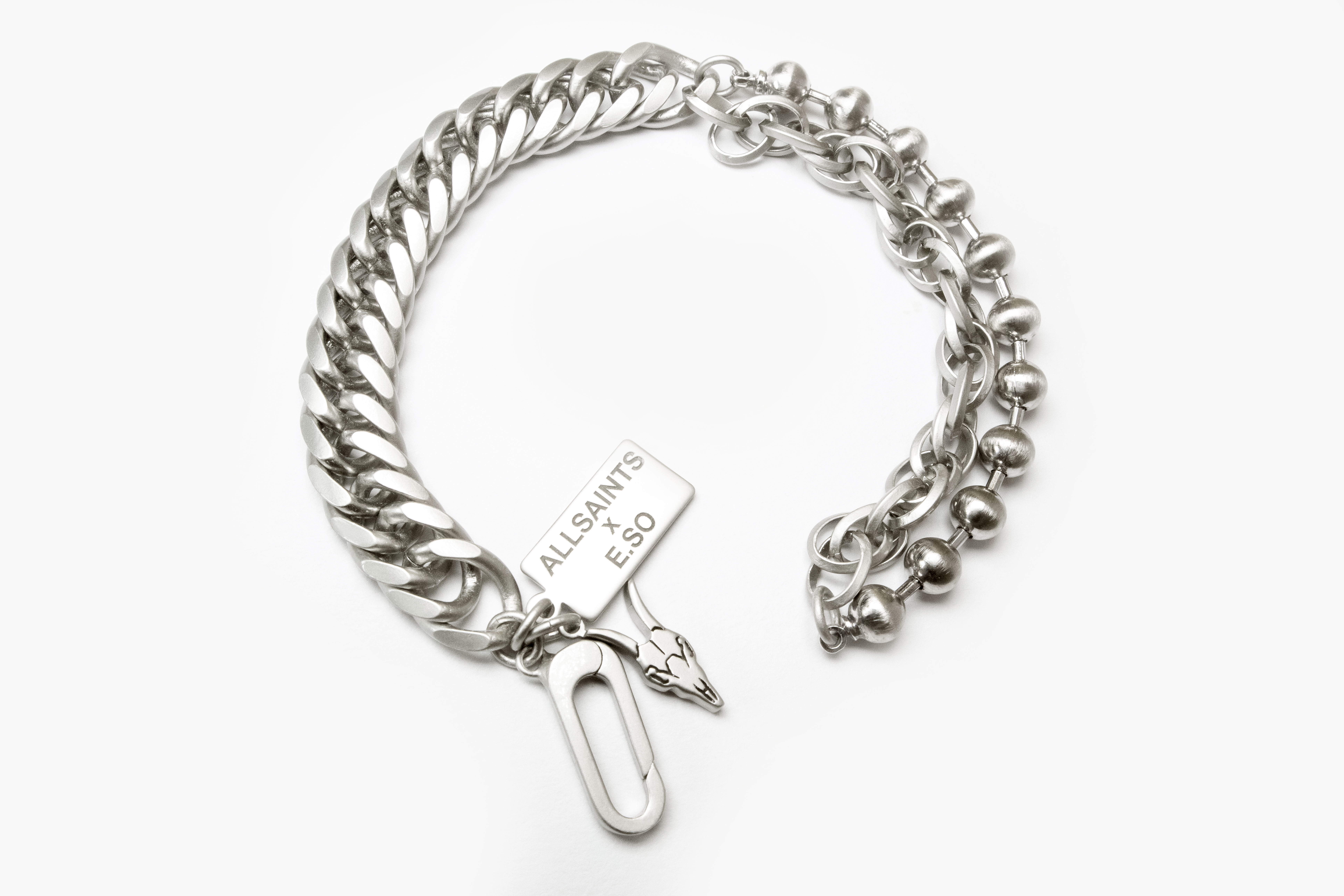 AllSaints x E.So聯名Chain系列環扣手鍊，NT$6,600。（AllSaints提供）