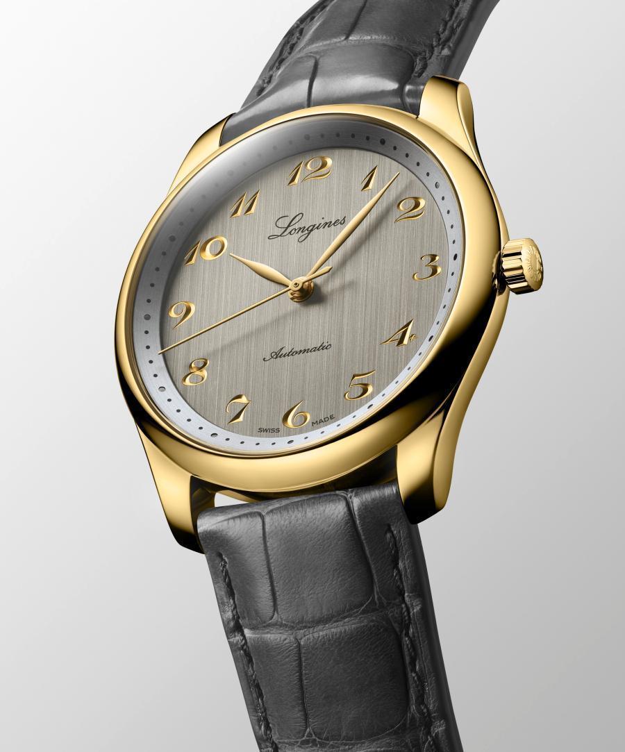 Longines 浪琴表 Master Collection 巨擘系列190週年紀念40mm垂直絲紋磨砂灰色面盤腕錶,建議售價NT$373,500。