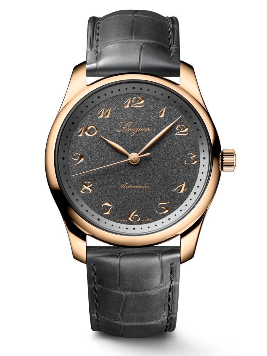 Longines 浪琴表 Master Collection 巨擘系列190週年紀念40mm粒紋煙煤灰色面盤腕錶,建議售價NT$373,500。