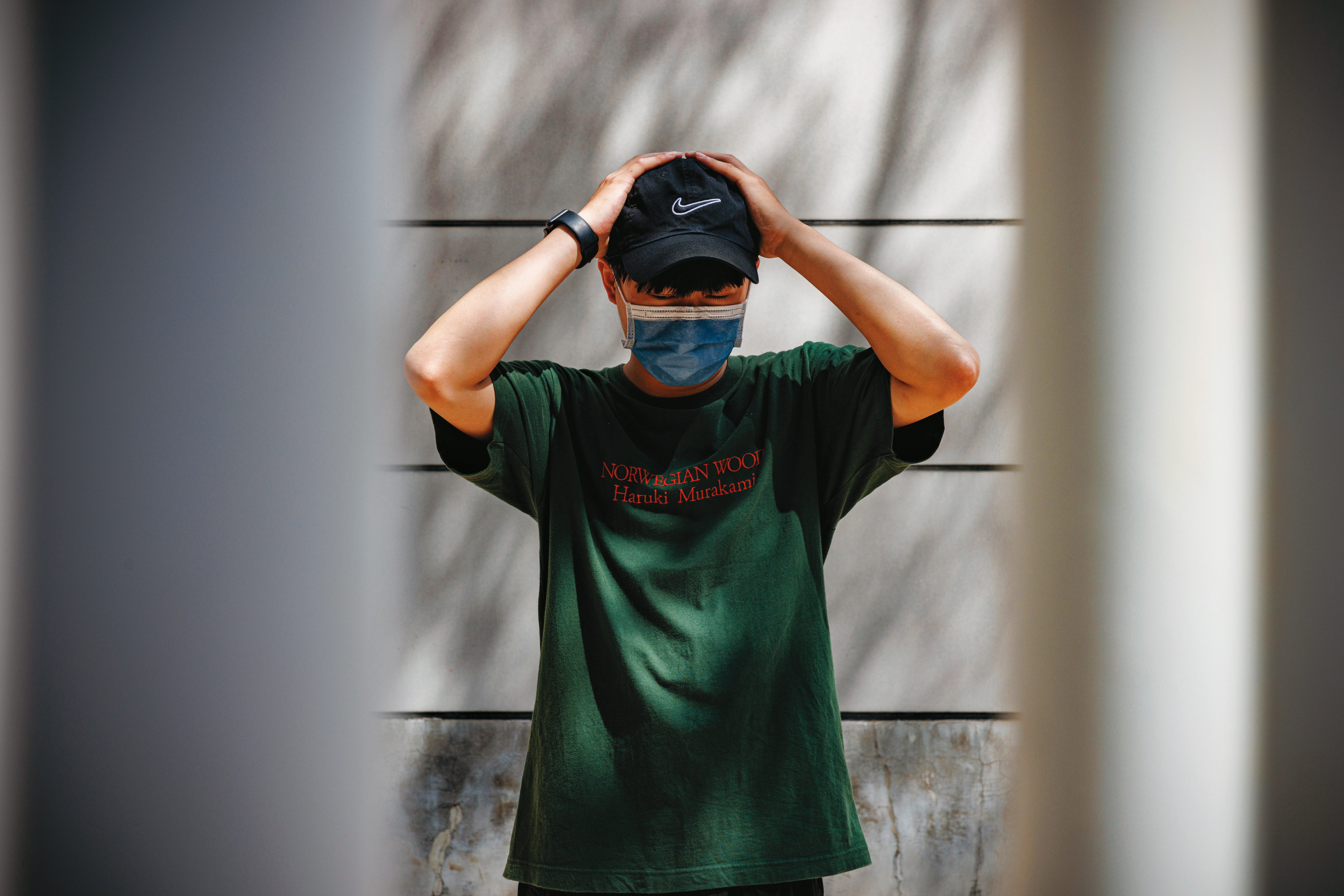 阿Tone於高雄受訪時，說自己應該是認識的流亡港人中最年輕者，來台生活，是此生第一次「獨立」。（王漢順攝）