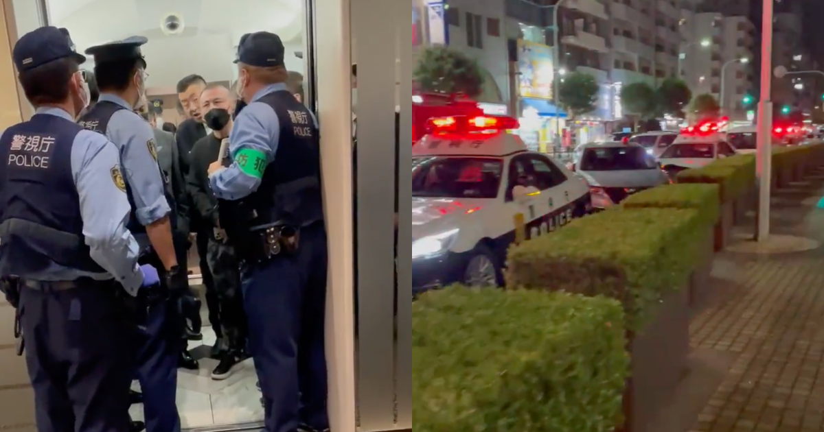 池袋一間餐廳發生百人大亂鬥，黑幫「中國龍」涉入其中。（翻攝自推特）