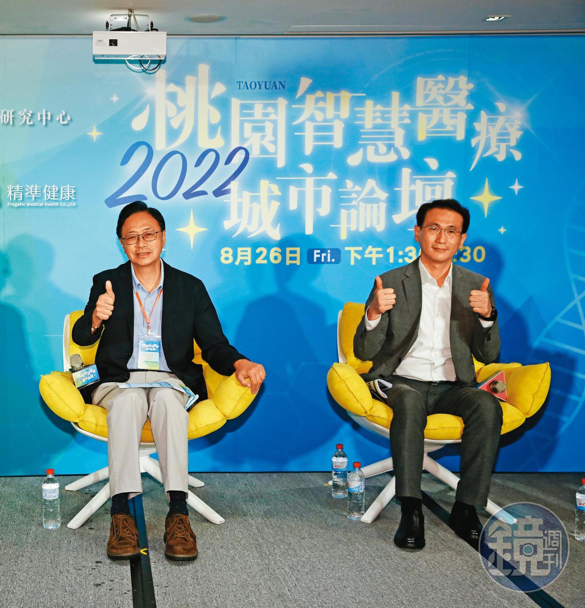 桃園市長參選人雖有4名，但外界主要關注鄭運鵬（右）與張善政（左）的藍綠對決。