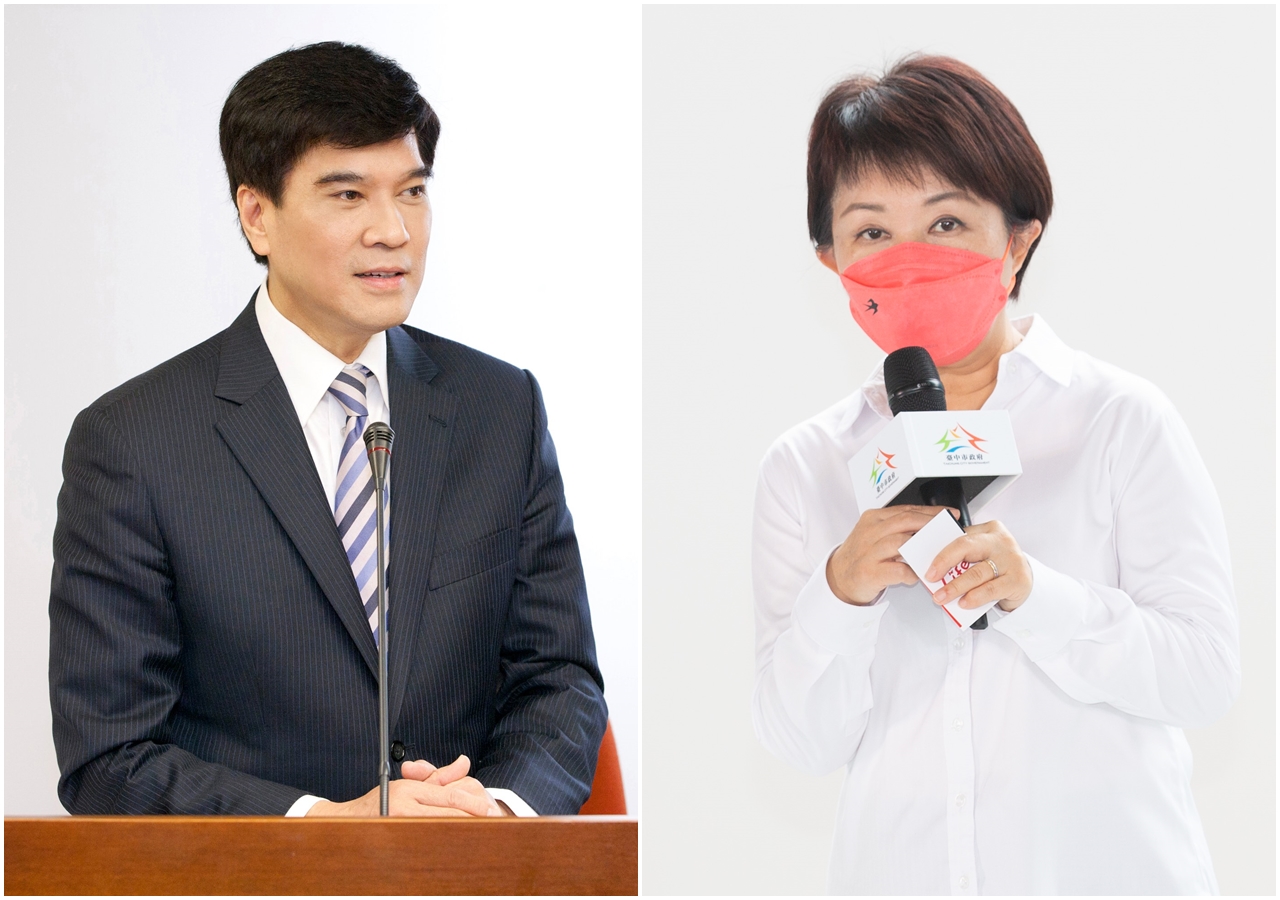 市政顧問黃義交（左）辭世消息曝光，讓台中市長盧秀燕（右）深夜感嘆po文。（翻攝自黃義交臉書／本刊資料照）