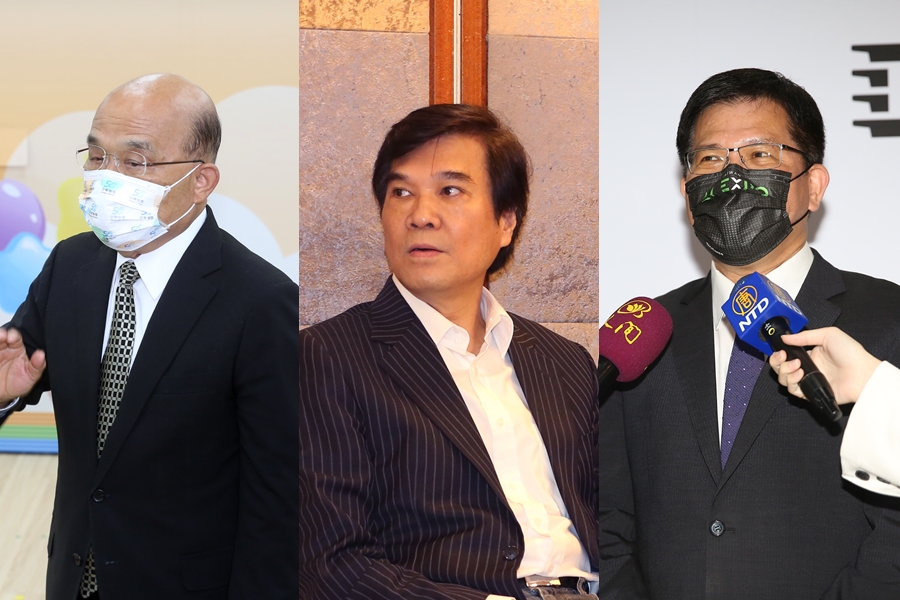 前立委黃義交（中）昨日驚傳墜樓，行政院長蘇貞昌（左）與新北市長參選人林佳龍（右）今都表示不捨。（本刊資料照）