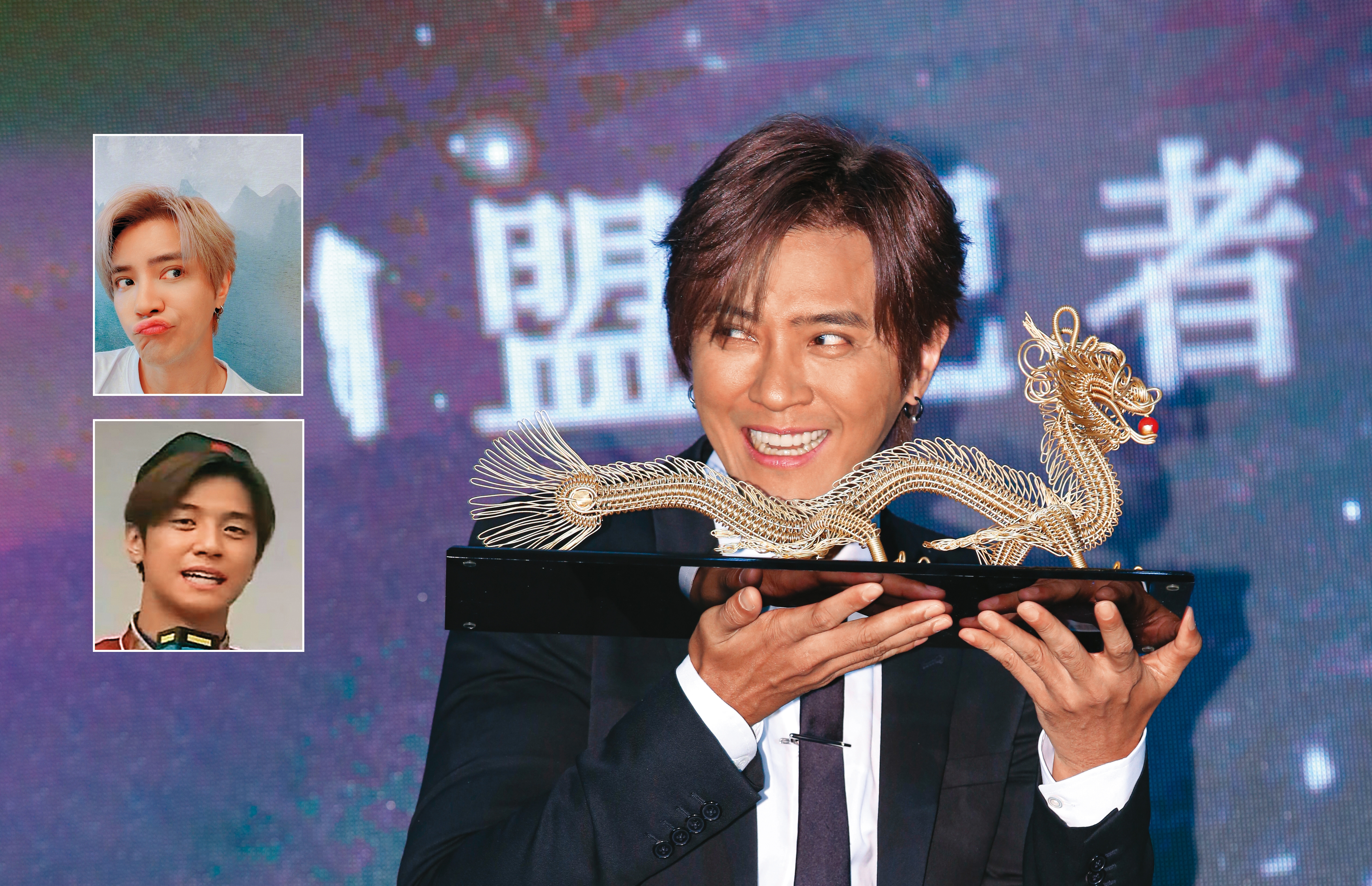 羅志祥開心成為林俊傑的師弟，這團都時間管理大師吶。見到羅志祥煥然一新的雙眼皮，突然想起唐代詩人賀知章的《回鄉偶書》：「兒童相見不相識，笑問客從何處來？」（擺頭唸詩）（左下翻攝自《完全娛樂》左上翻攝自羅志祥微博