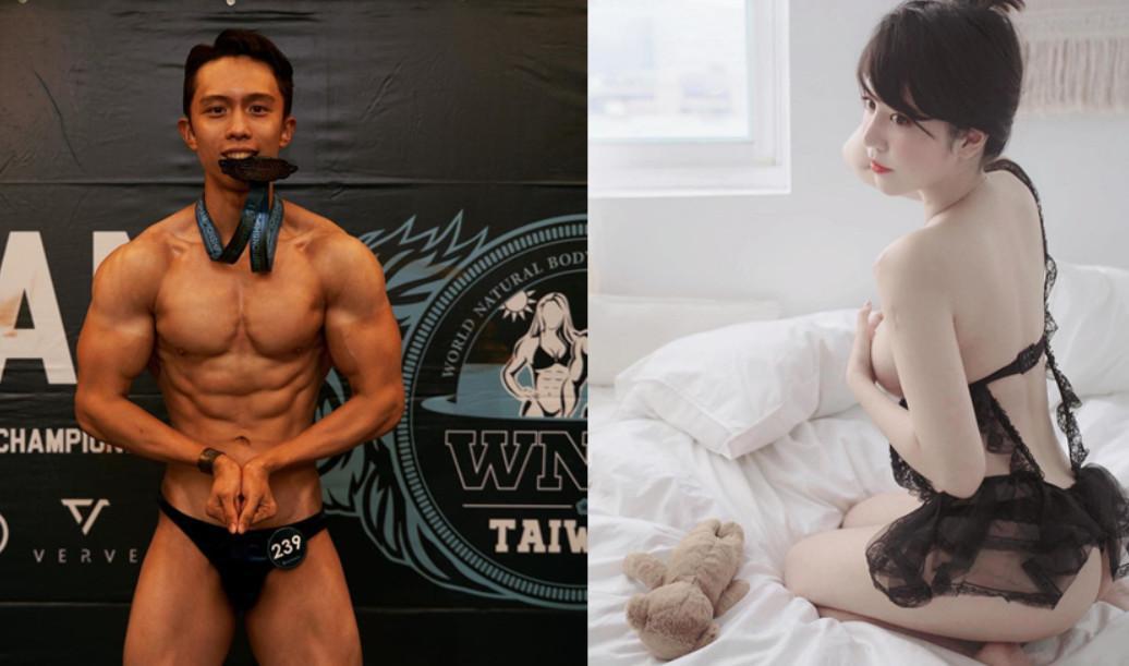 孫安佐參加WNBF國際自然健美邀請公開賽,賽後公開與女友合照,被網友誤會換新女友。(翻攝IG @sun_edward_64、@22.maji)