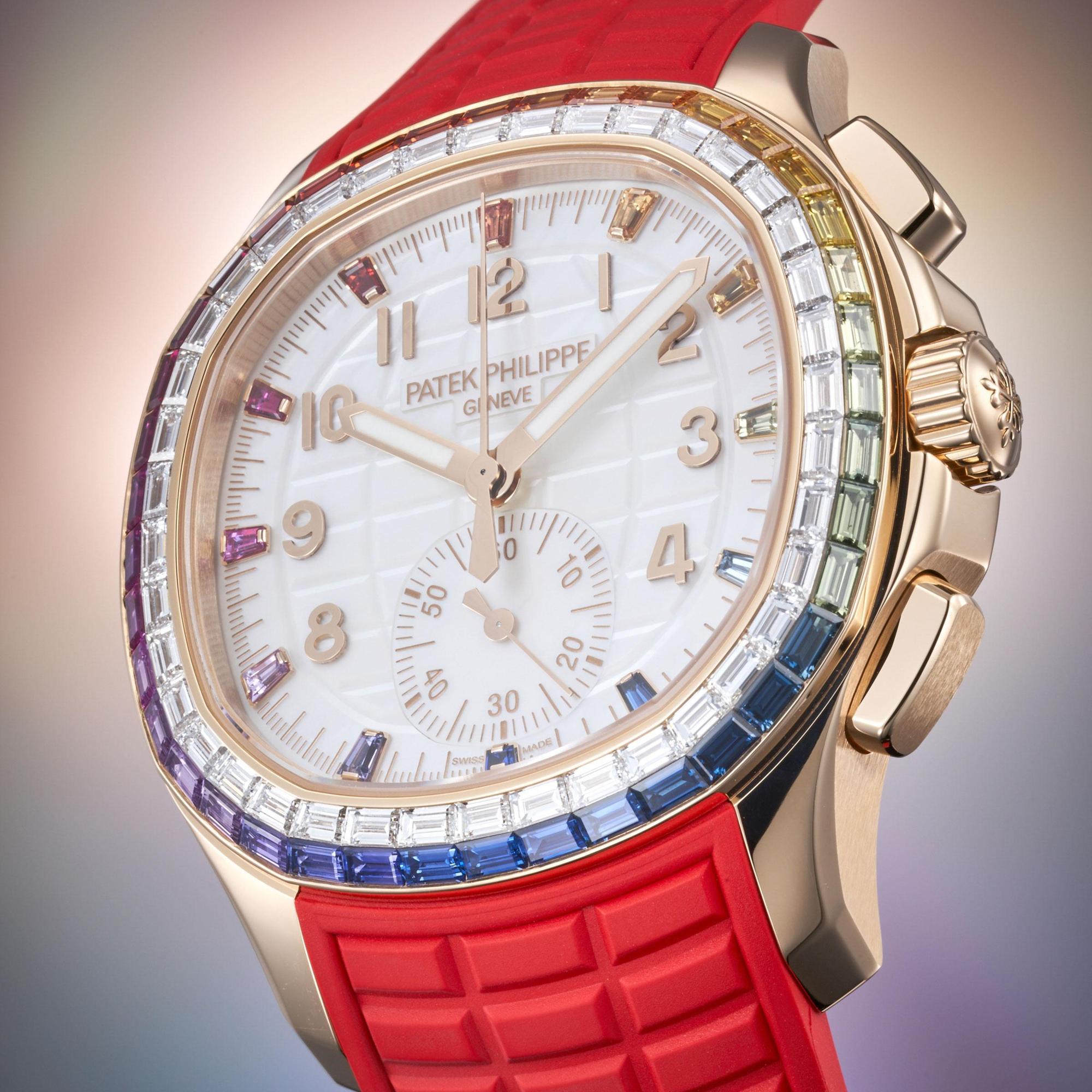 7968.300R-001 Aquanaut Luce 彩虹計時碼錶，建議售價NT$6,210,000。