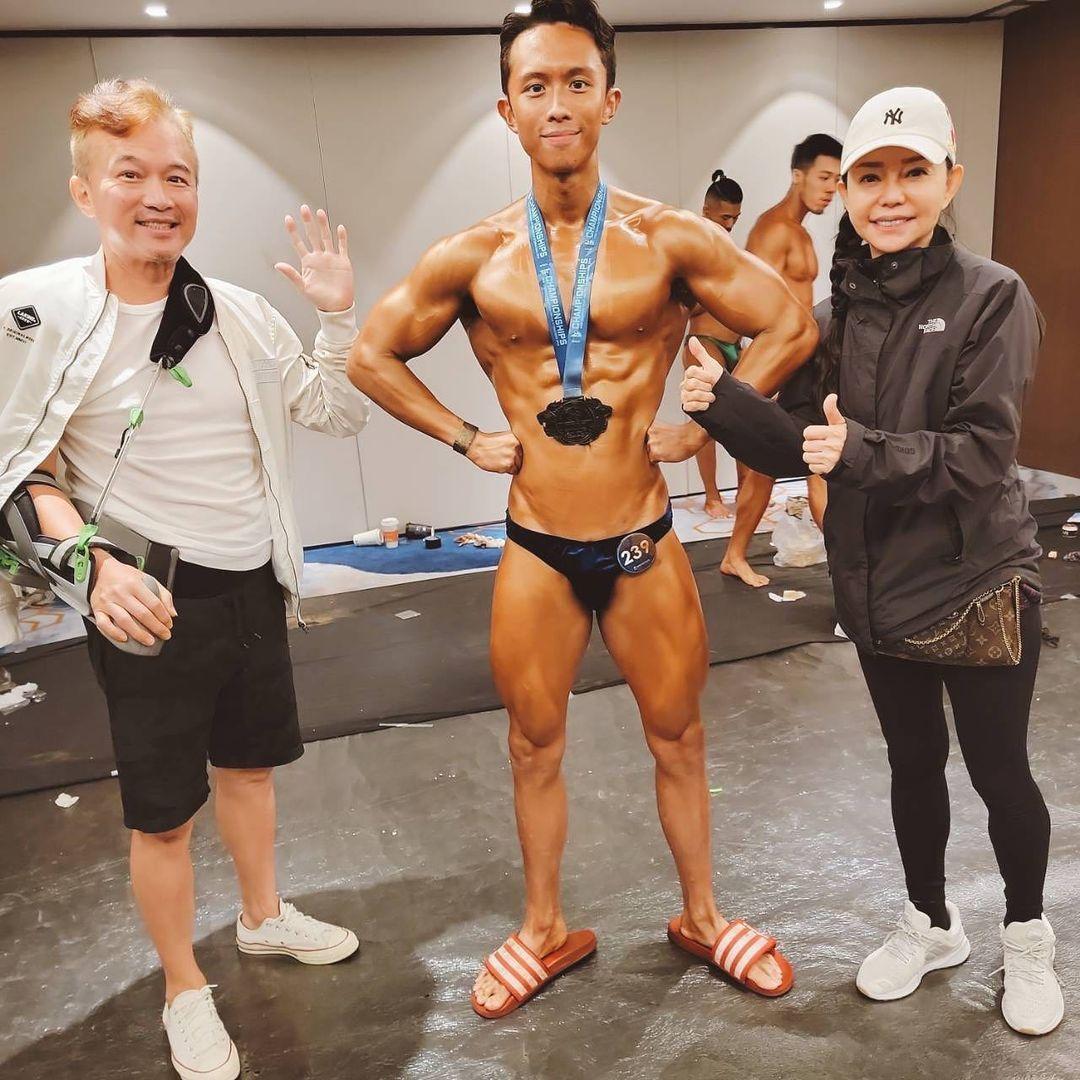 孫安佐比賽，孫鵬和狄鶯也到場替兒子加油。（翻攝自sun_edward_64 IG）