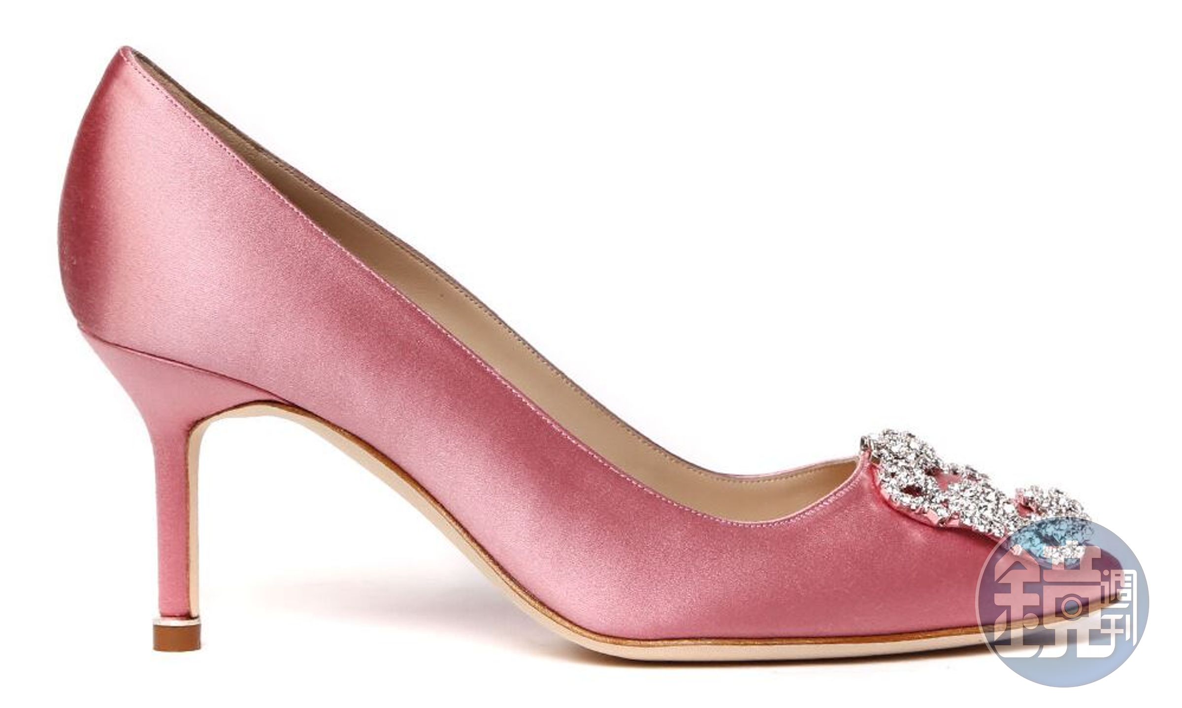 粉色Hangisi高跟鞋 NT$45,800 MANOLO BLAHNIK。（MANOLO BLAHNIK提供）
