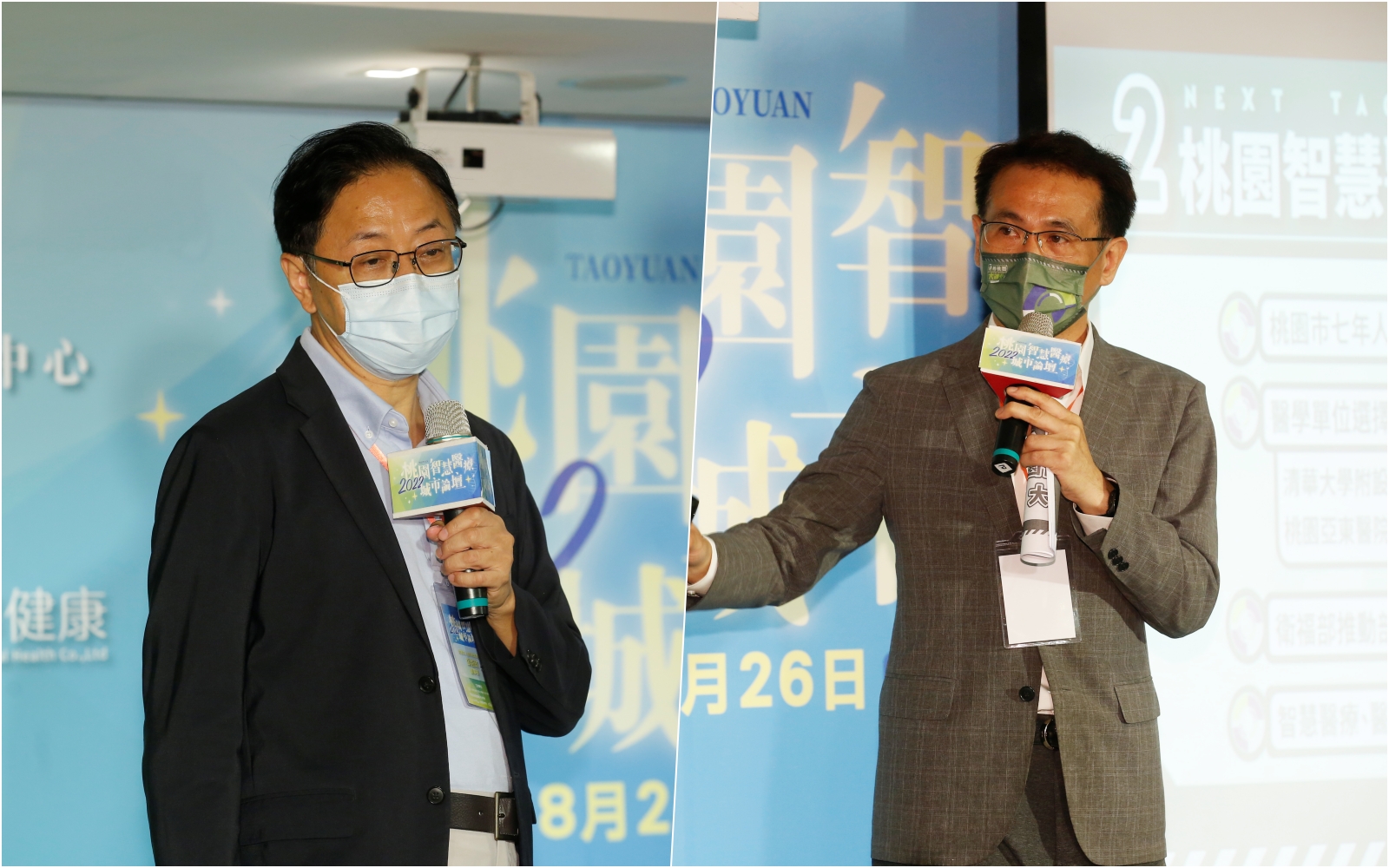 張善政（左）陣營控鄭運鵬（右）曾赴中國開公司，鄭運鵬稱是公開資訊、可受檢驗。（本刊資料照）