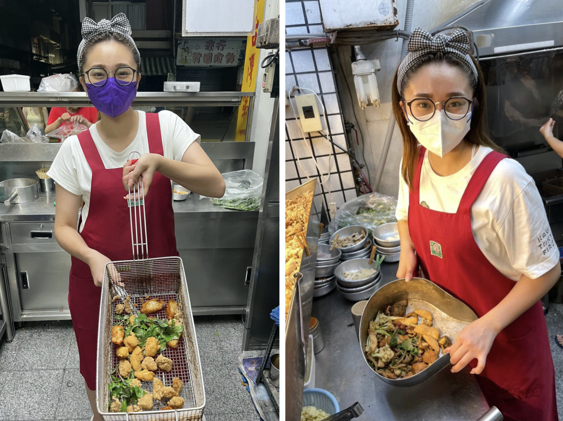 張文綺經營鹹酥雞店，經常出現在店內。（翻攝自張文綺臉書）