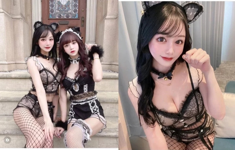 一群女遊客在園區內穿著暴露服裝，拍攝萬聖節系列Cosplay照片，違反環球影城園區內穿著暴露服裝規定。（翻攝自IG）