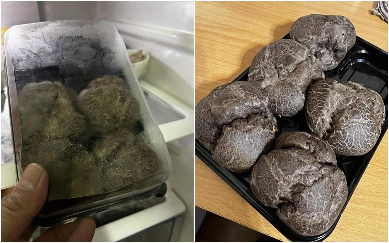 有位人夫在冰箱中尋找不到泡芙蹤影，找到後讓他傻眼直呼「這外觀明明就是香菇啊！」（翻攝自爆廢公社公開版）