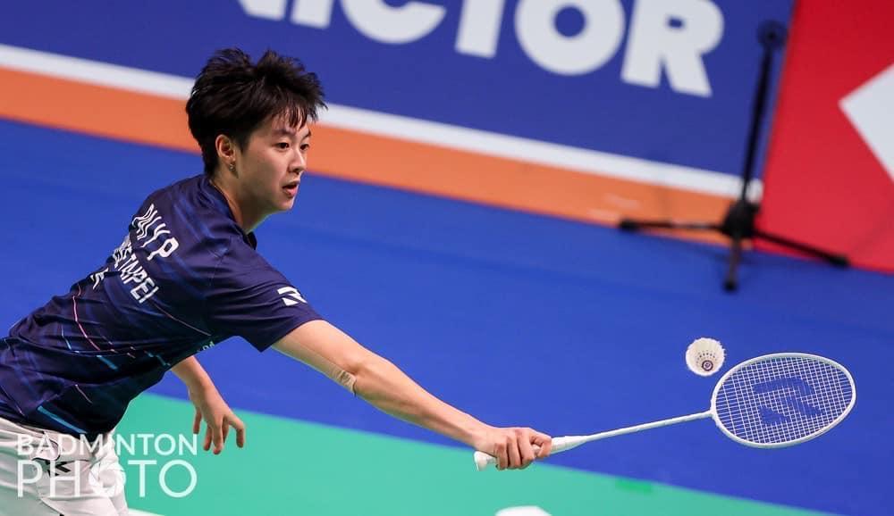 白馭珀在16強戰中對上日本名將奧原希望。（翻攝自白馭珀臉書）
