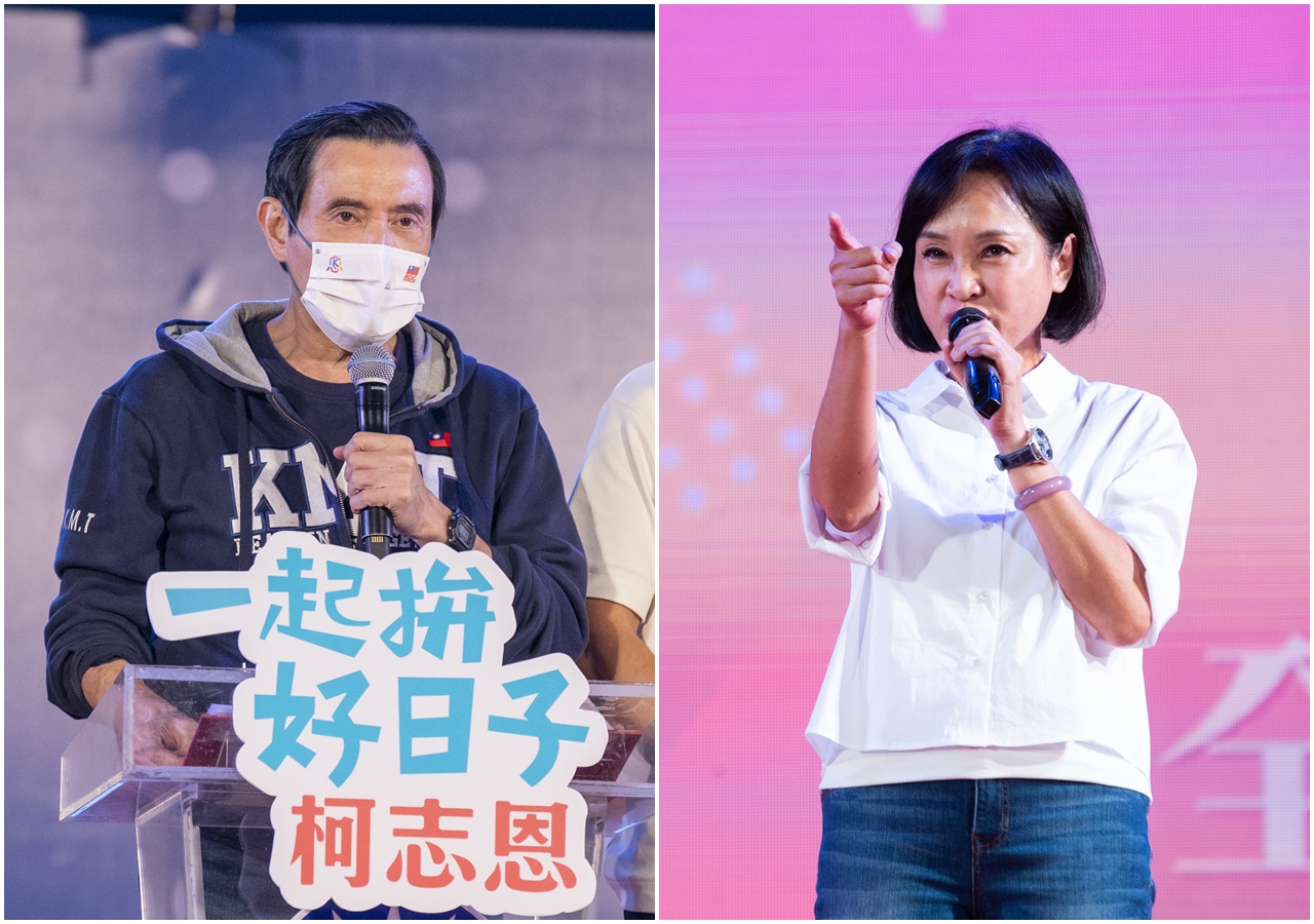 高雄市長候選人柯志恩今天抽號次，找來前總統馬英九陪同站台。（合成照，本刊資料照）