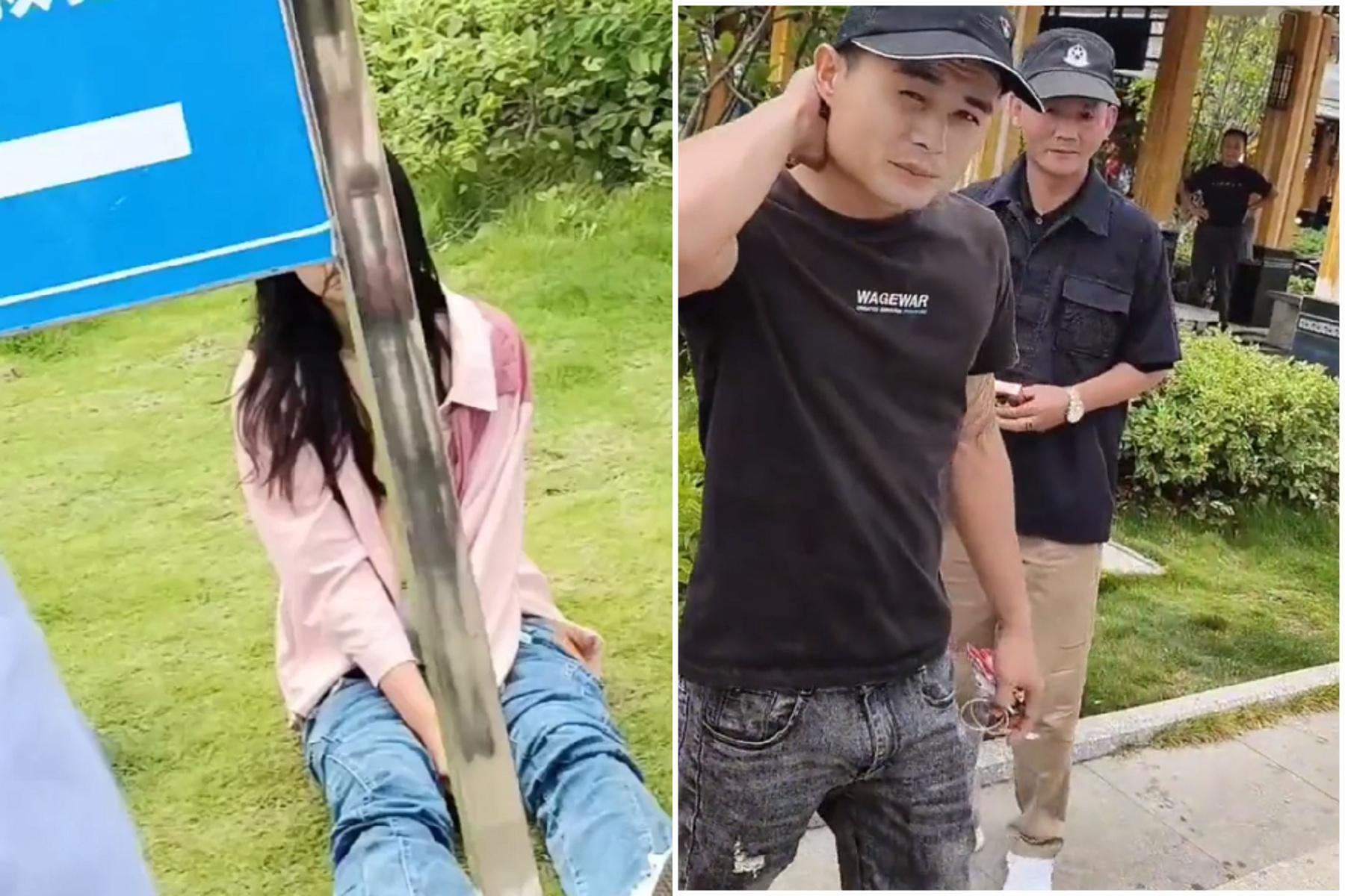 少女疑遭性侵,衣衫不整坐草地!中國警稱「情侶吵架」網友抱不平。(翻自推特)
