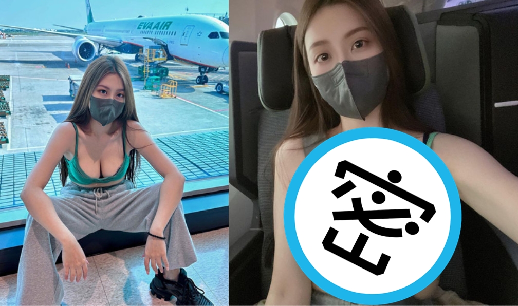 網紅Yumi.k近日在社群平台貼出搭機照，「安全帶位置」意外引起酸民開嗆。（翻攝IG @yumibb8888）