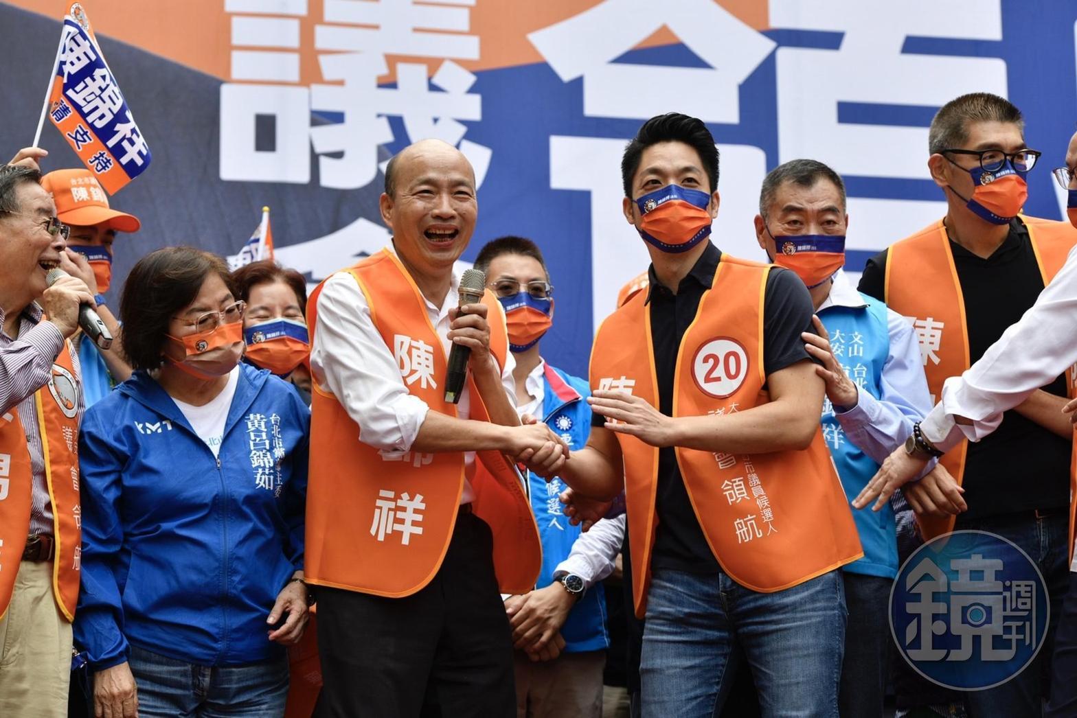 韓國瑜今天與蔣萬安首度同台，現場3,000多位支持者全部嗨翻。