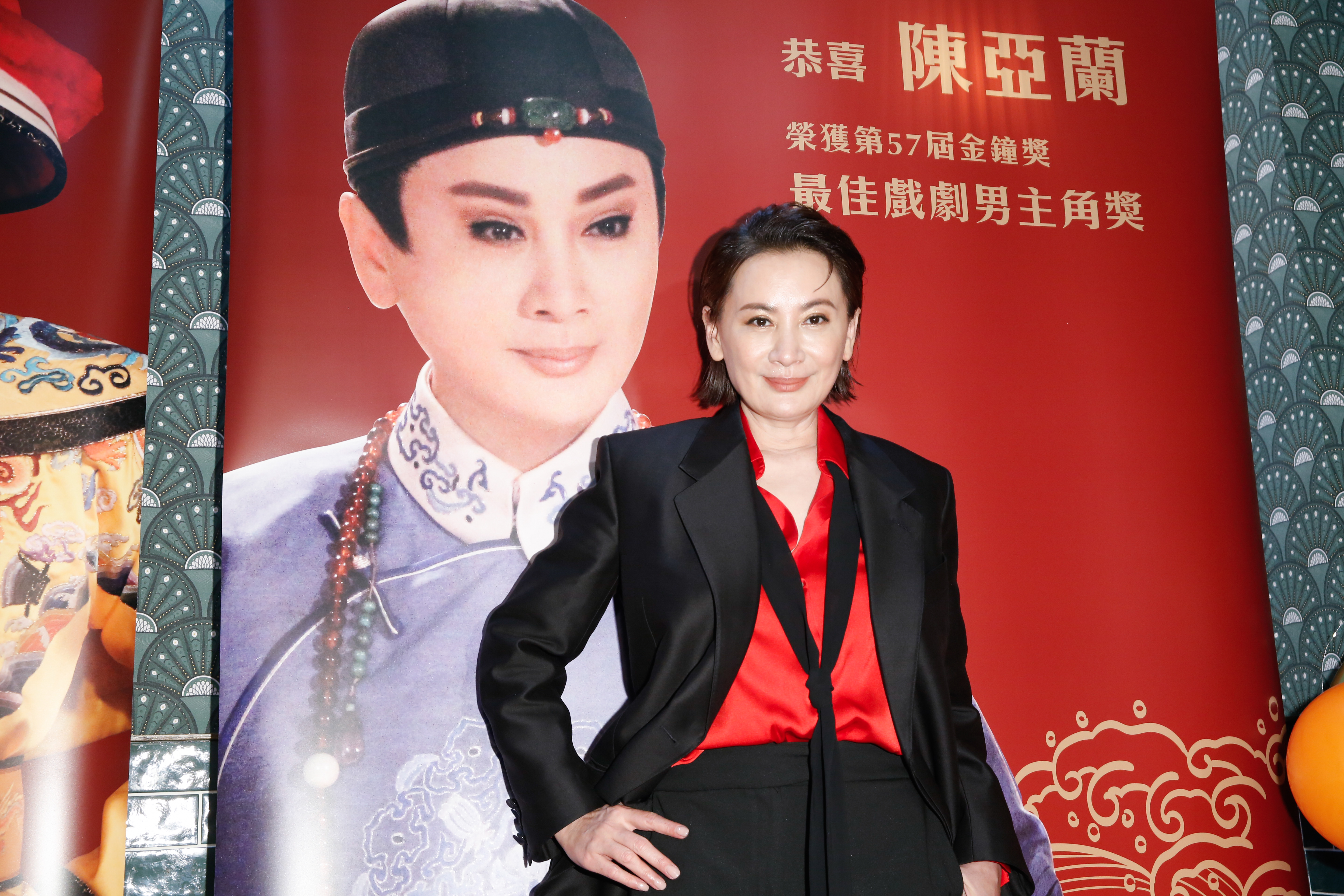 陳亞蘭今出席金鐘獎慶功滿面春風。