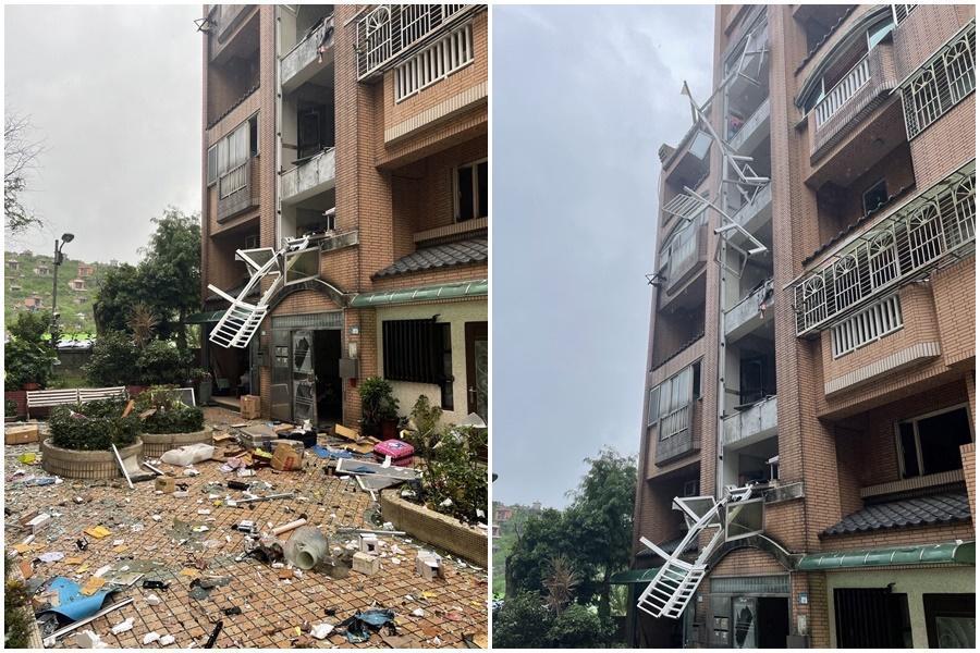 三峽驚傳氣爆,現場物品散落滿地,現場滿目瘡痍。(翻攝自記者爆料網)