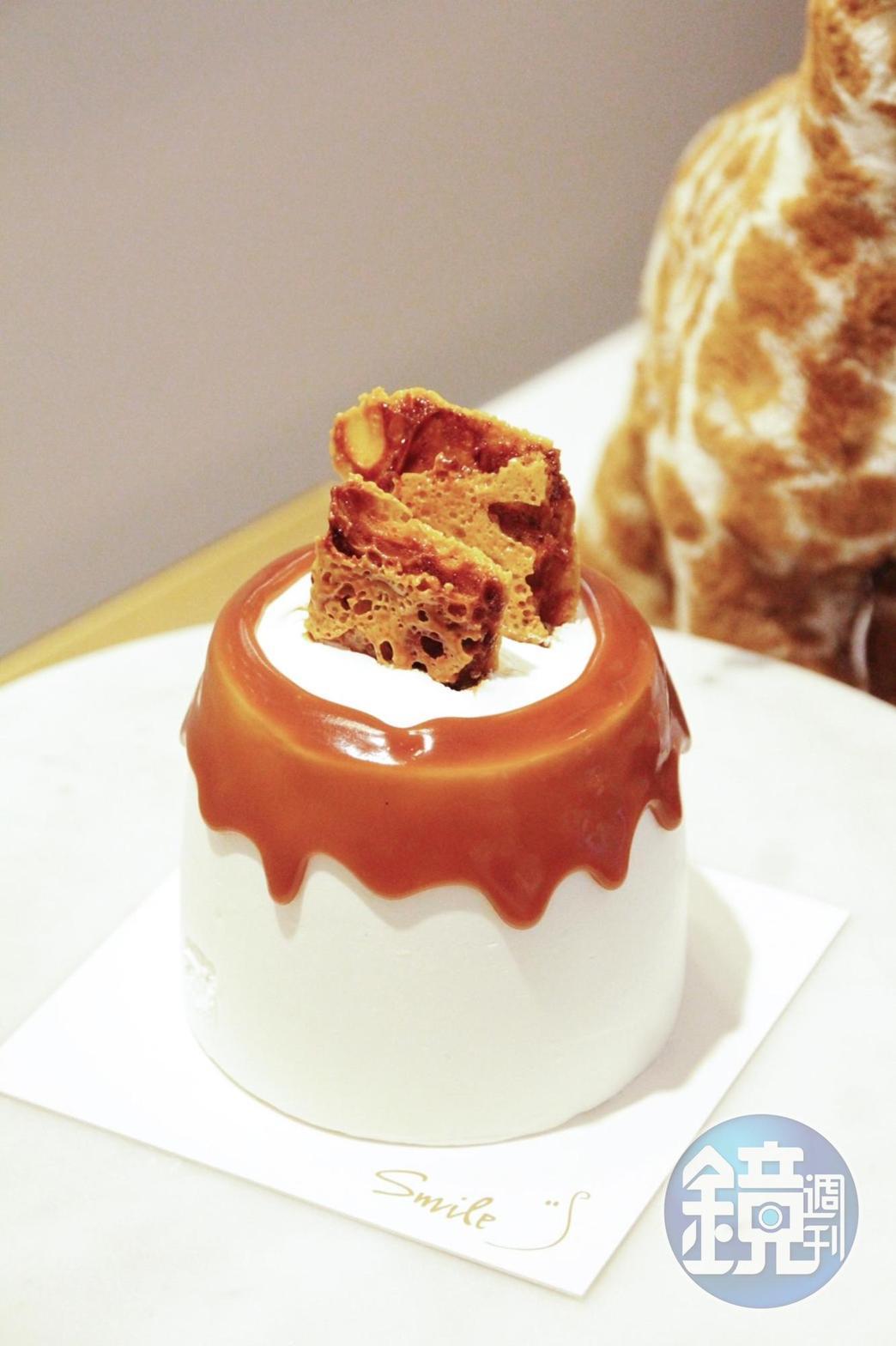 讓人一看就聯想到蜂蜜罐的「蜂蜜焦糖脆脆My Honey」，看似簡單，切開一嘗卻會發現交織各種不同風味。（580元／份）