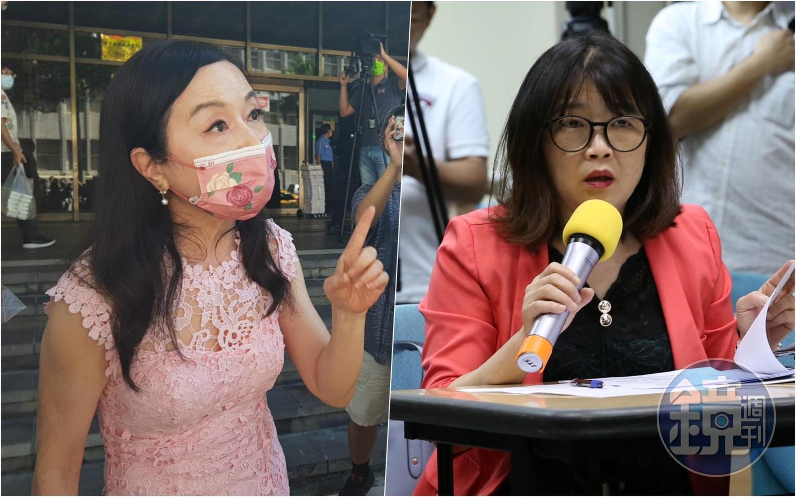 周玉蔻(左起)與蔡玉真日前應蔣孝嚴緋聞事件引發爭議,未料2人卻在網路隔空撕破臉。(本刊資料照)
