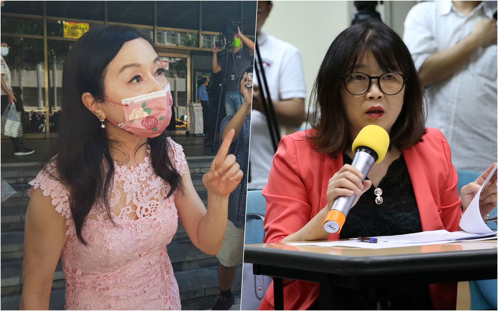 周玉蔻（左起）與蔡玉真日前應蔣孝嚴緋聞事件引發爭議，未料2人卻在網路隔空撕破臉。（本刊資料照）