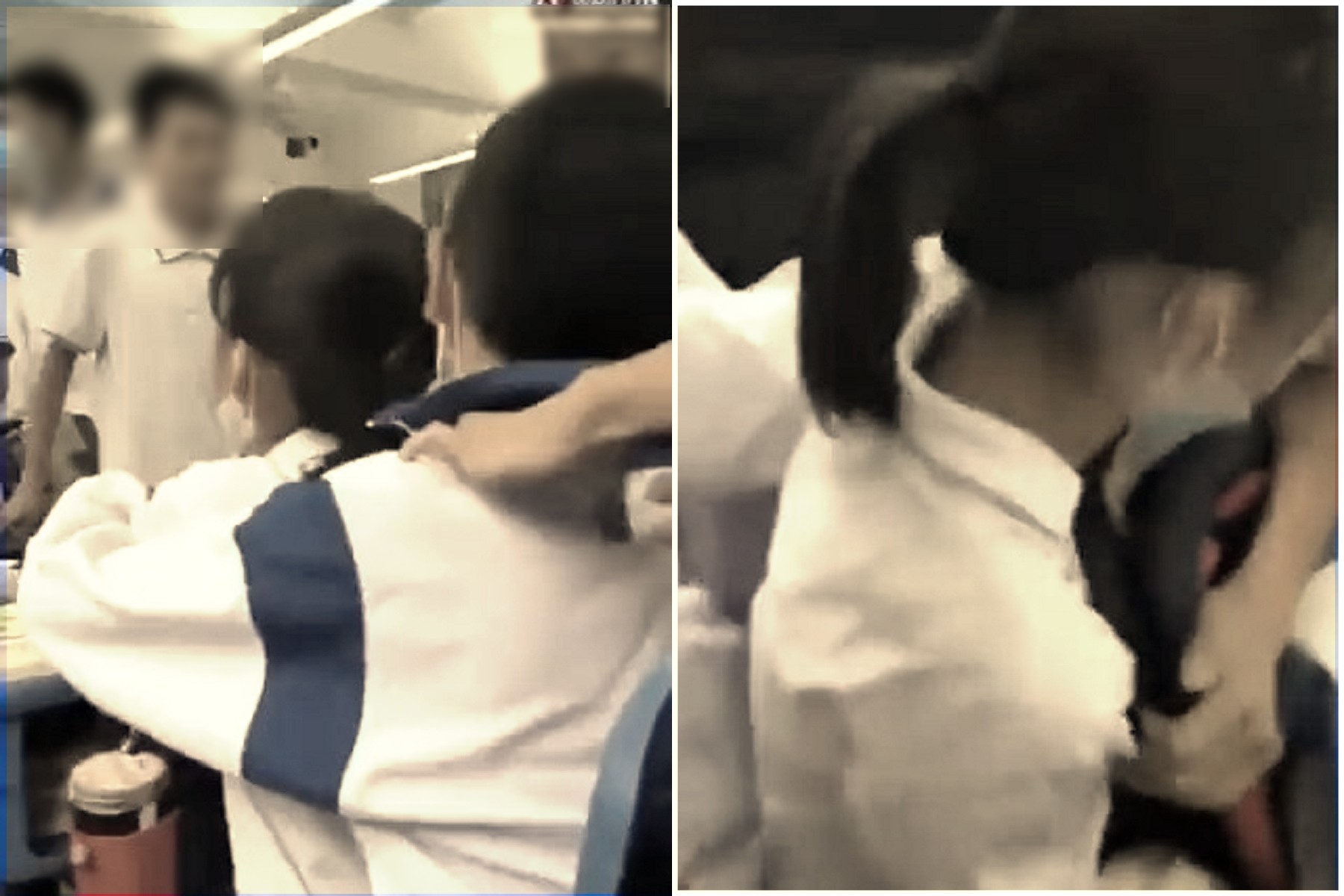 極噁「震撼教育」！少女遭男同學集體性霸凌，影像曝光讓網友超激憤。（翻自推特，影像經變色處理）