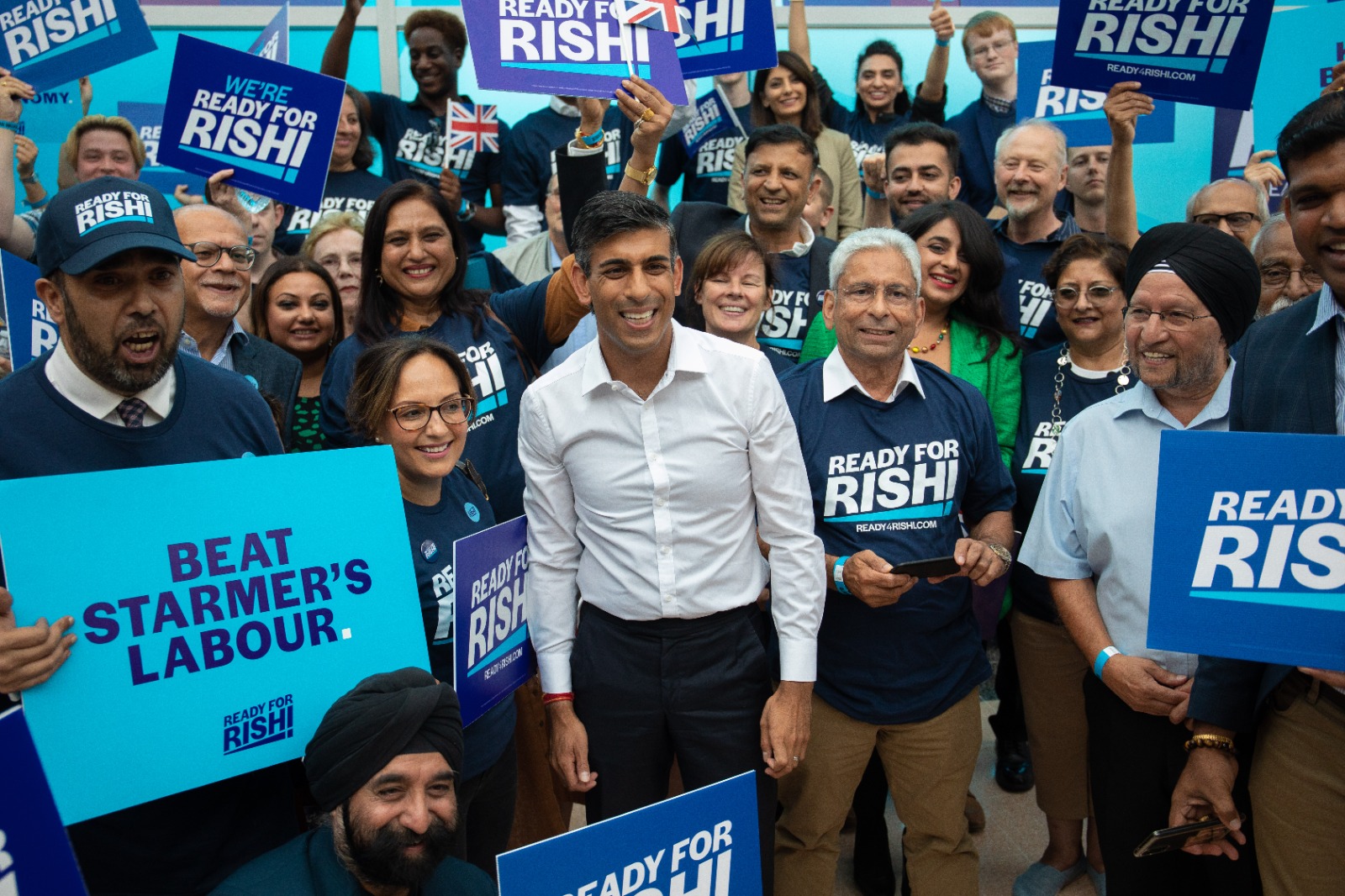 蘇納克曾於上次黨魁選舉輸給特拉斯，如今捲土重來，成功拿下首相大位。（翻攝Rishi Sunak推特）