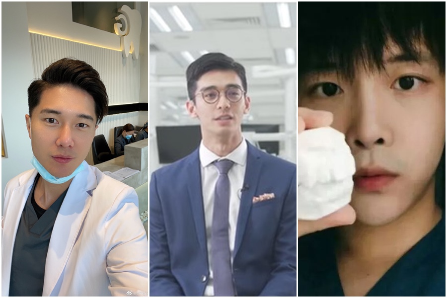 製作團隊田調收集各國帥牙醫，包括台灣前「可米小子」許君豪（左起）、香港大學牙醫系孫瑞亨、韓國成均館大學醫學系朴哲洙等。（翻攝自許君豪微博、香港大學臉書、微博）